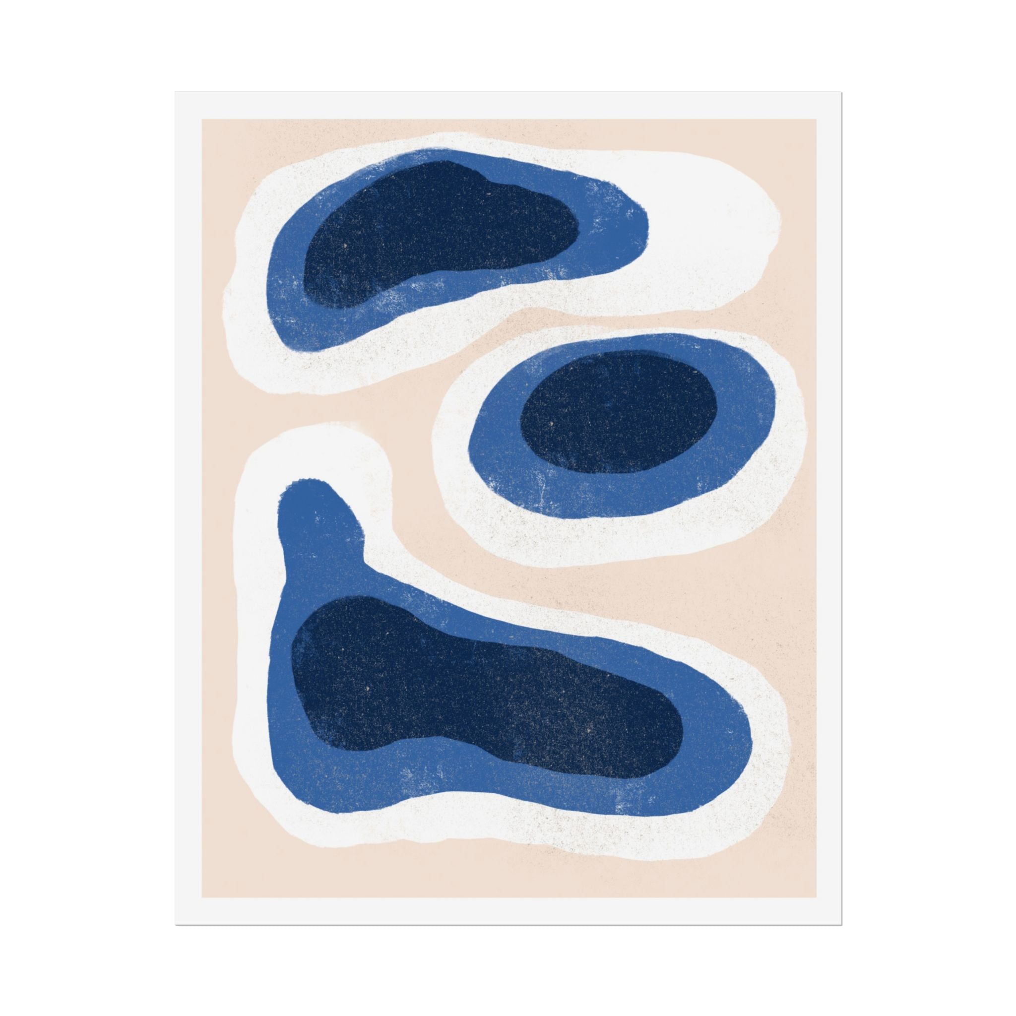 Indigo Tide Contours - Poster