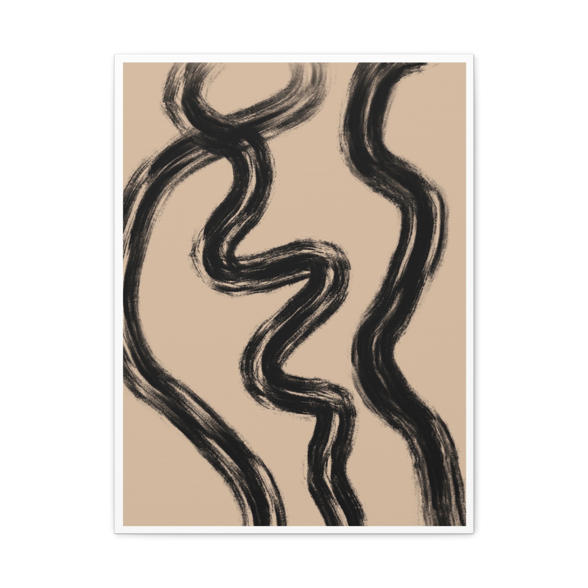 Midnight Current Lines - Canvas