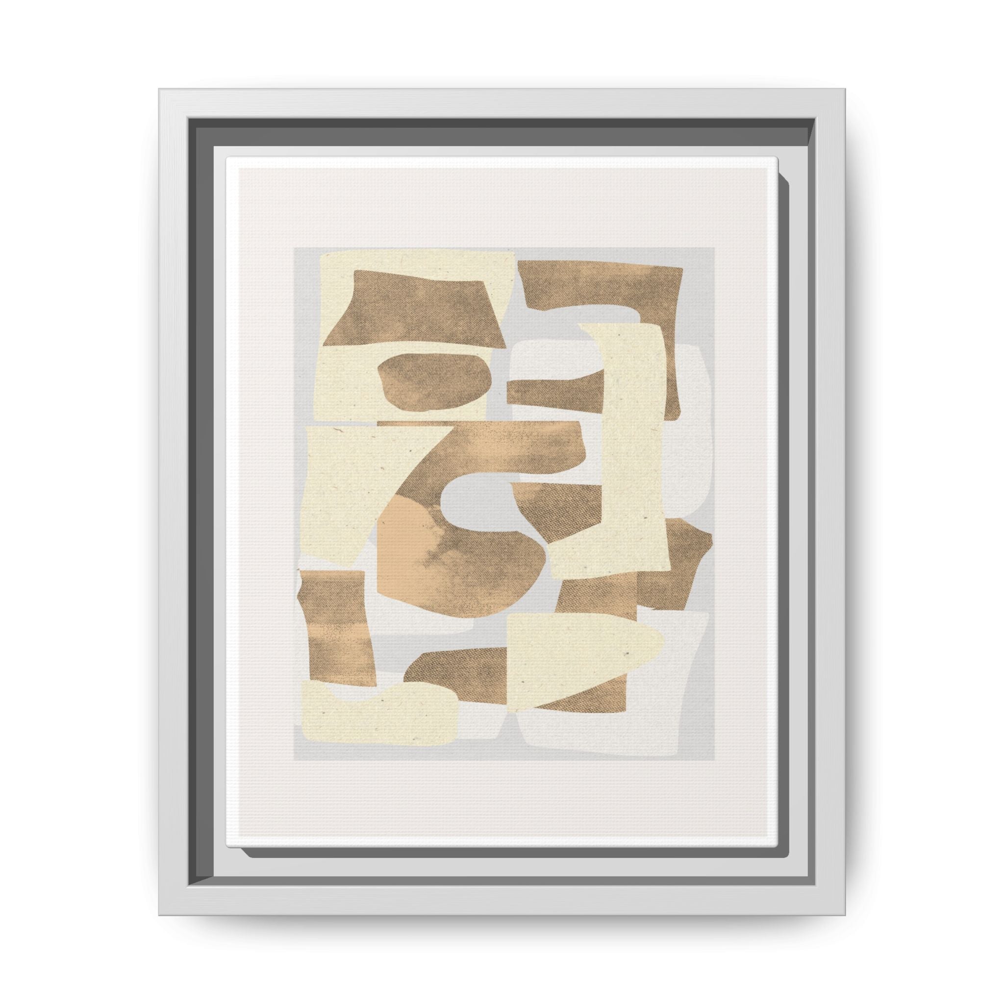 Sandstone Echo Collage Forms - Framed