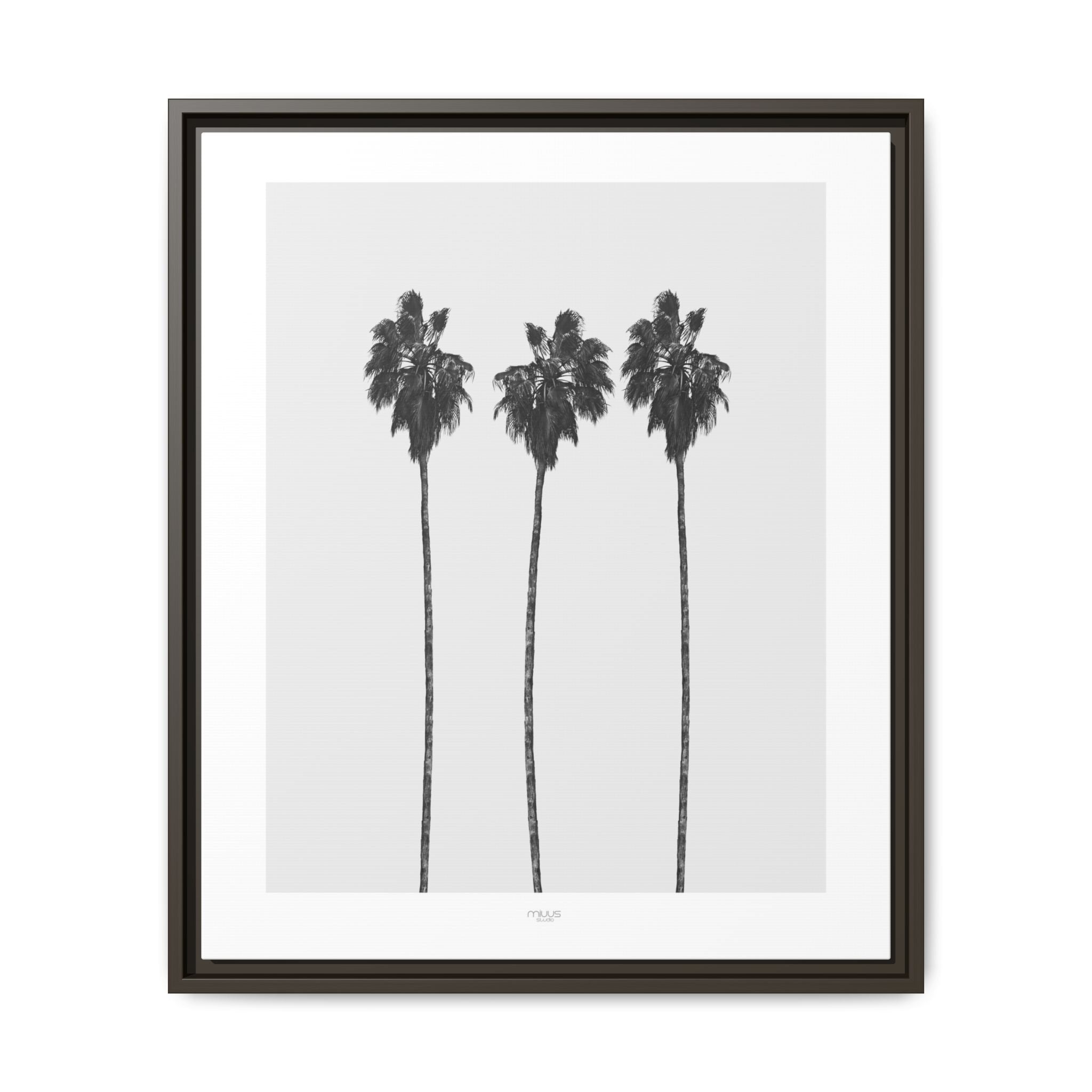 Silver Coast Palm Trio - Framed