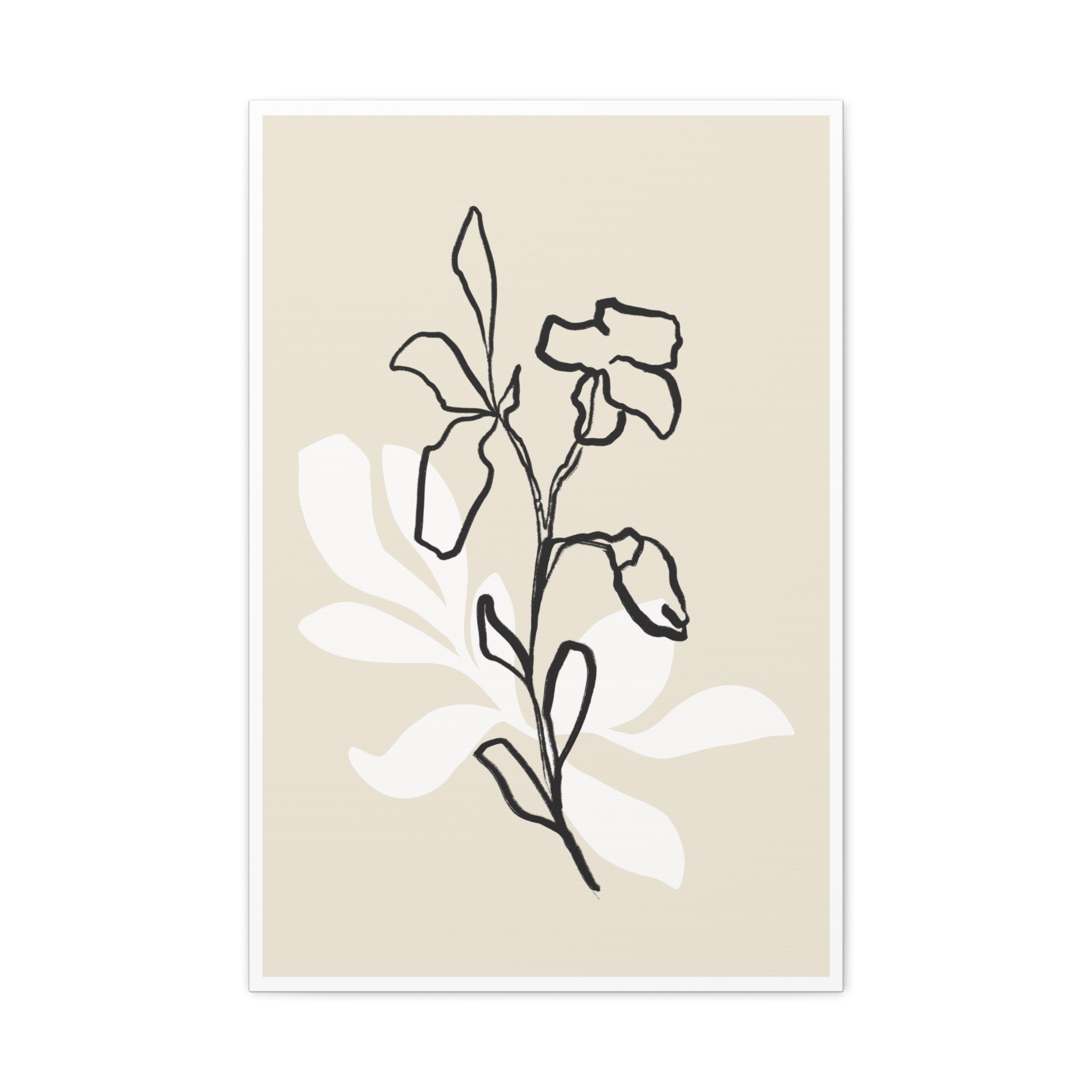 Ivory Bloom Whisper Lines - Canvas