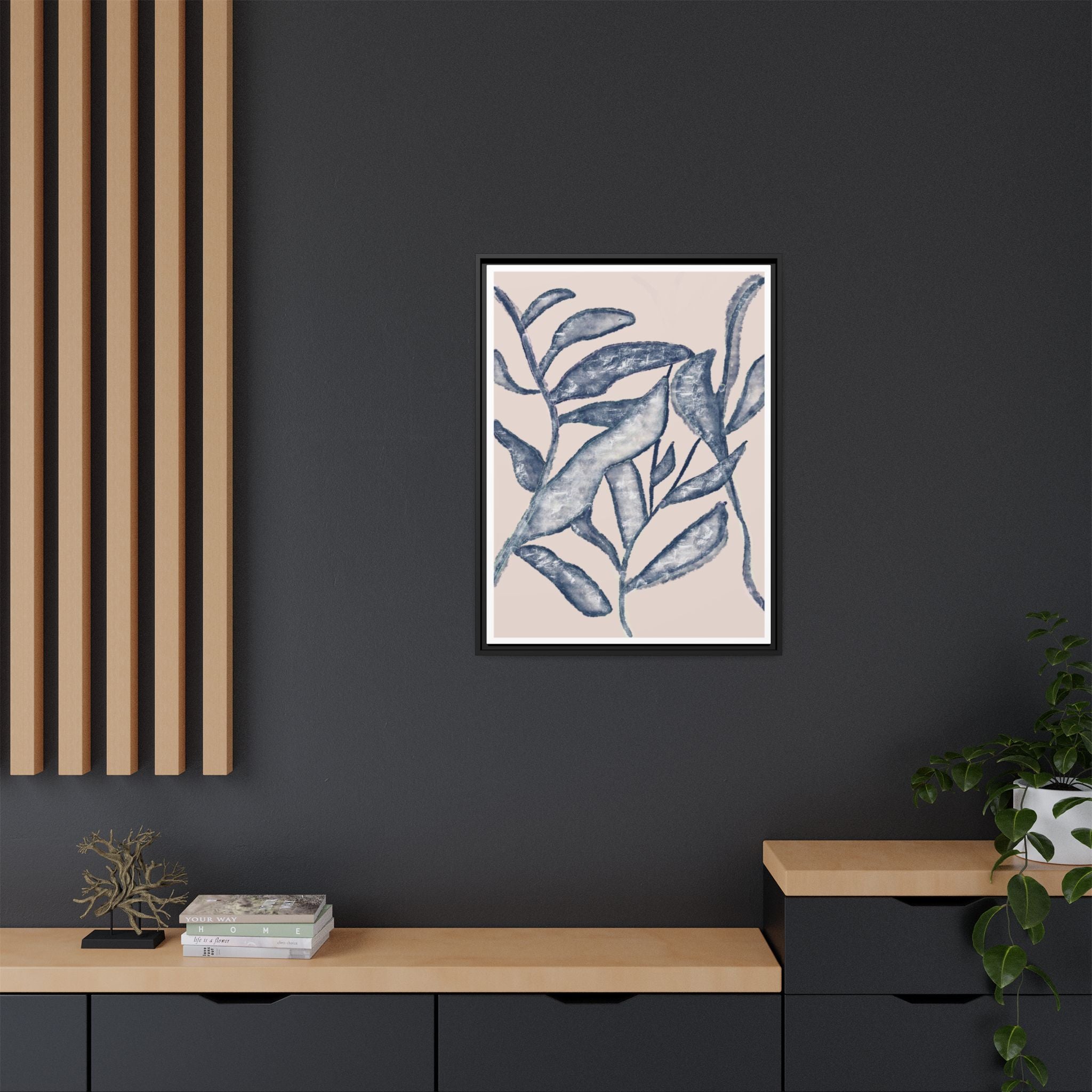 Moonlit Botanical Veil - Framed