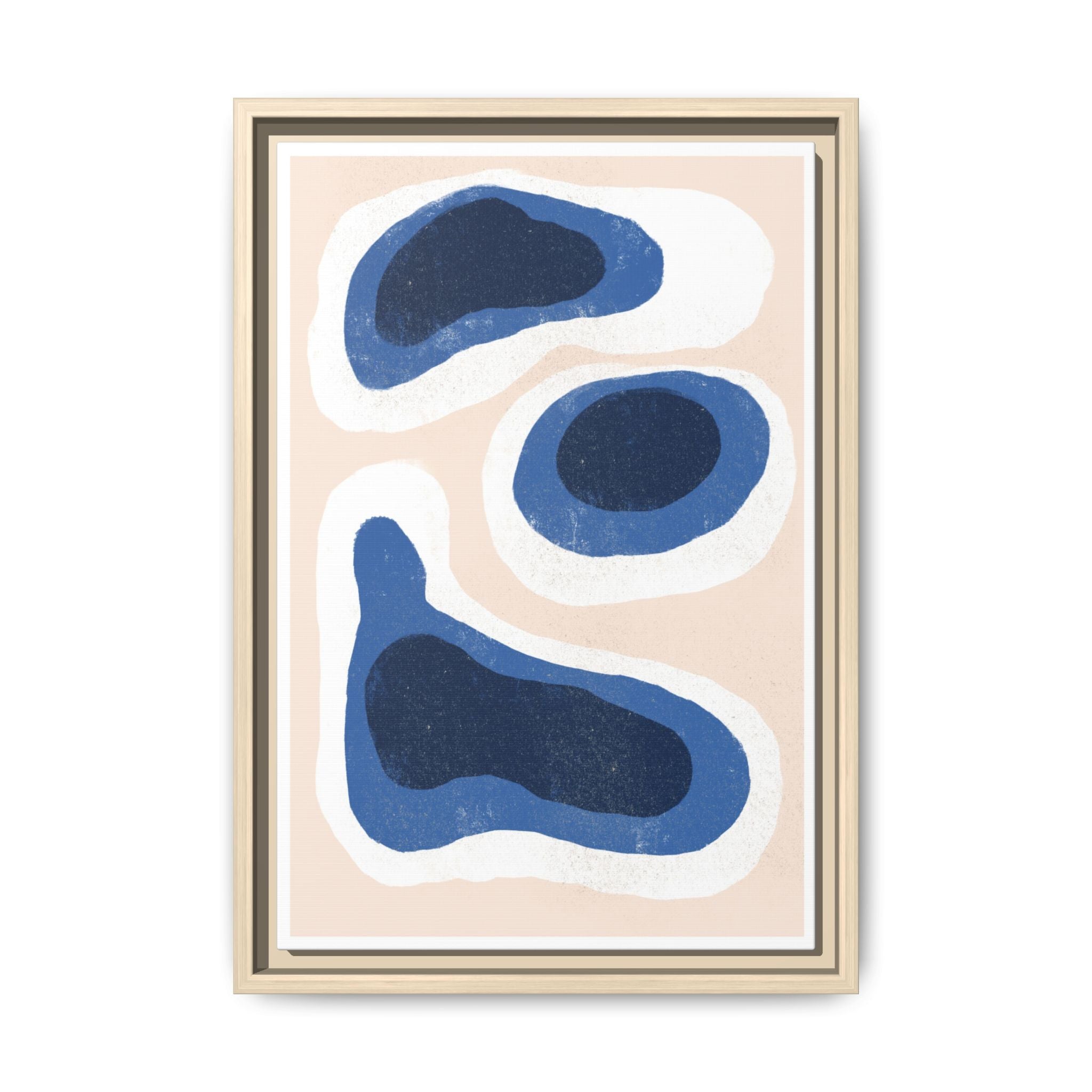 Indigo Tide Contours - Framed