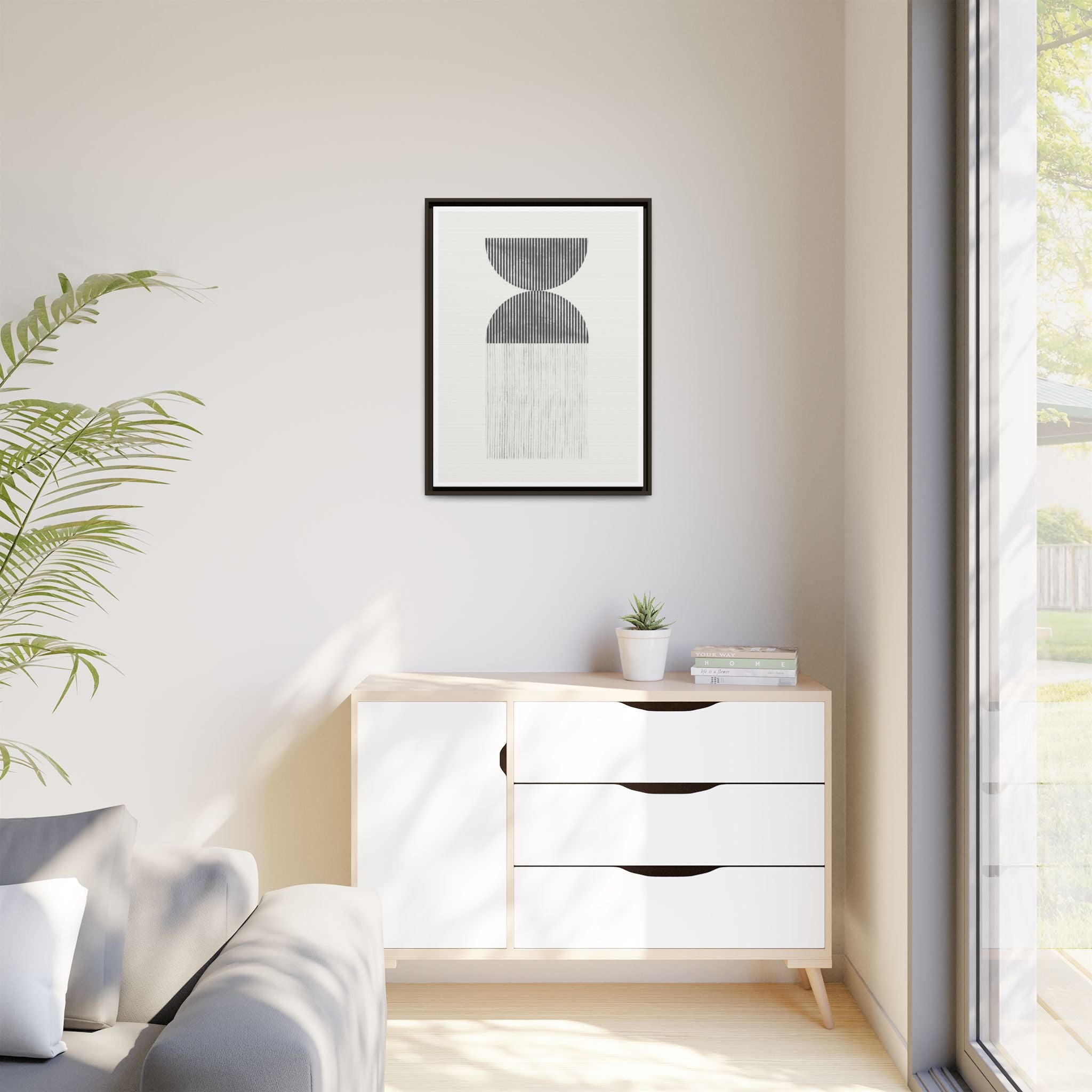 Monochrome Drift Balance - Framed