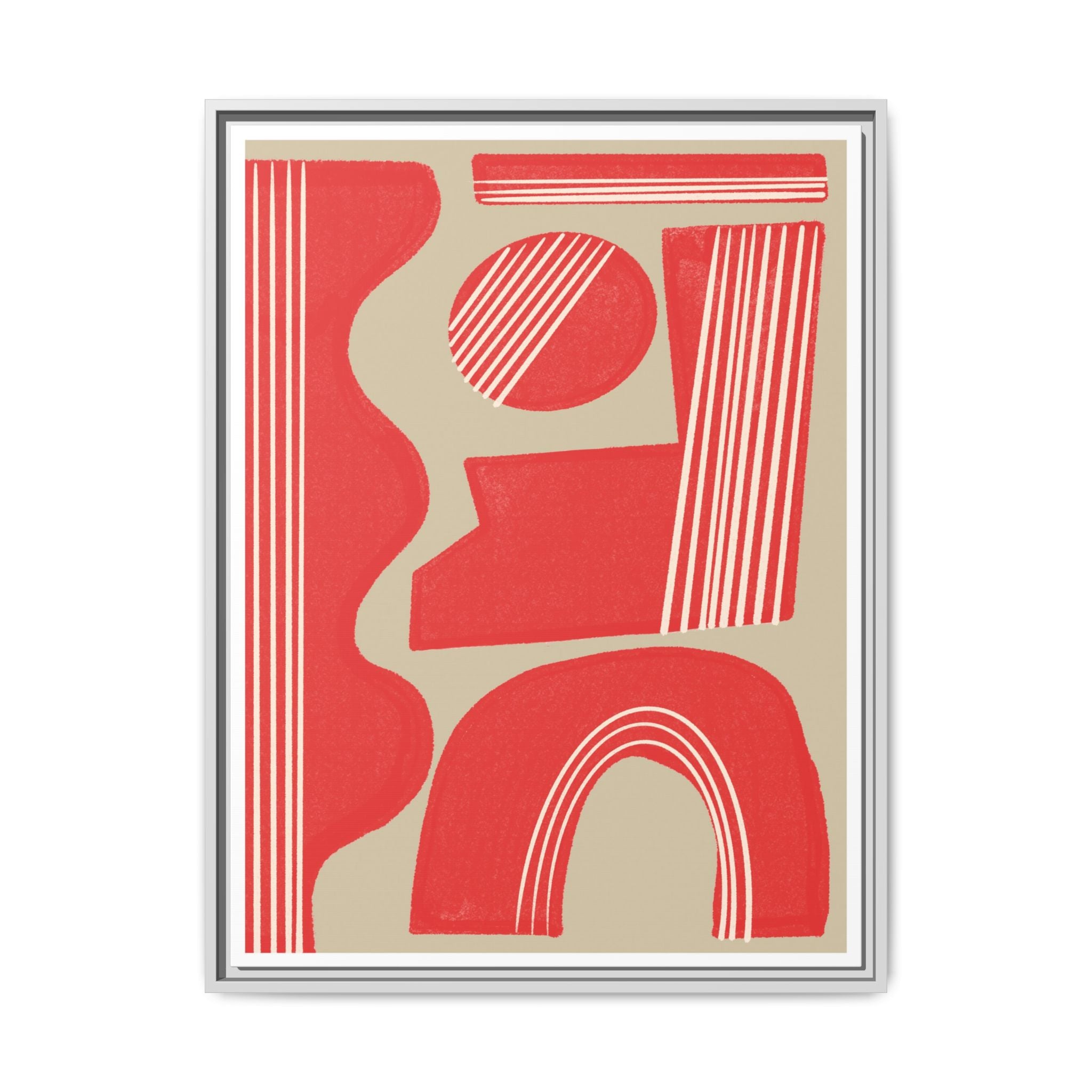 Crimson Rhythm Arches - Framed