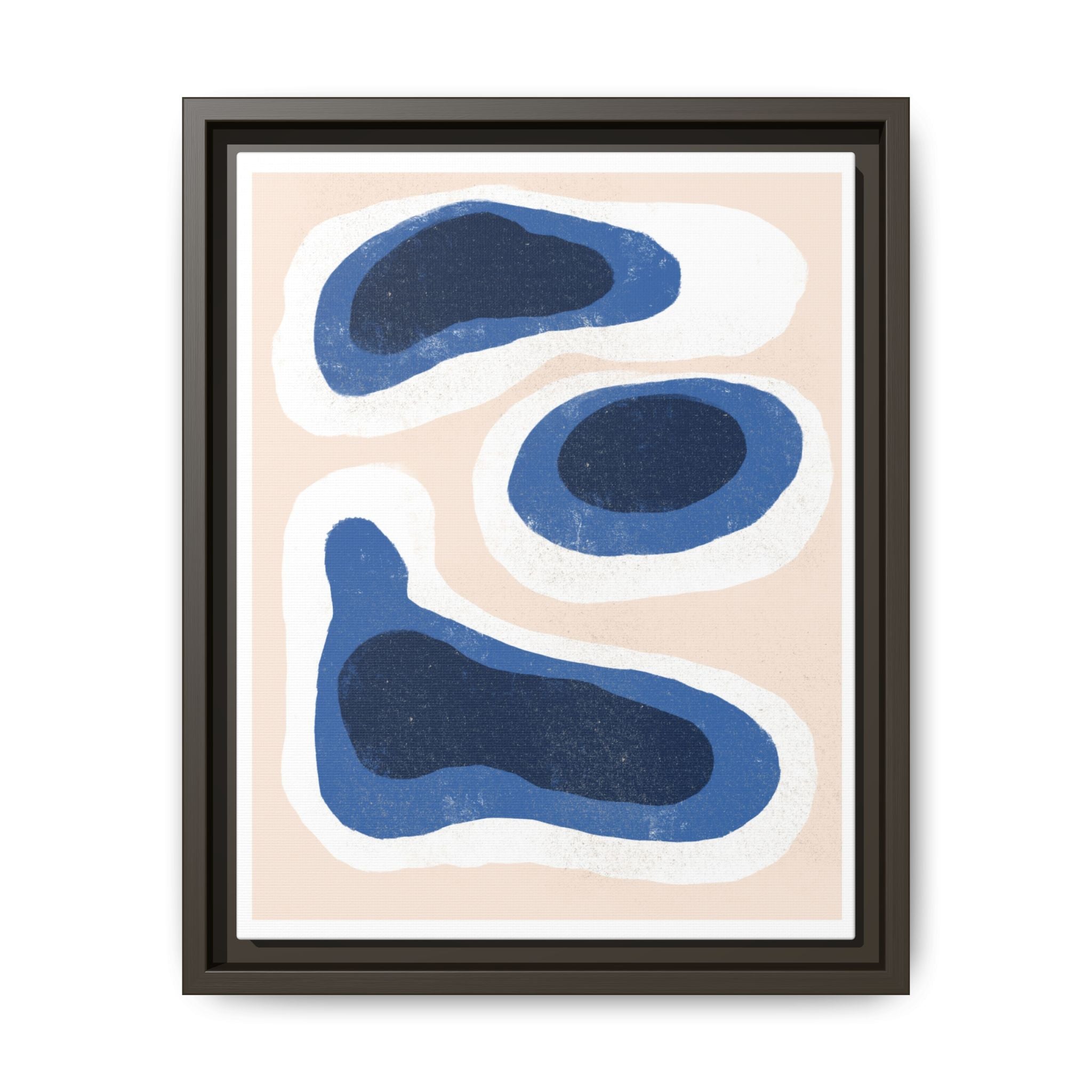 Indigo Tide Contours - Framed