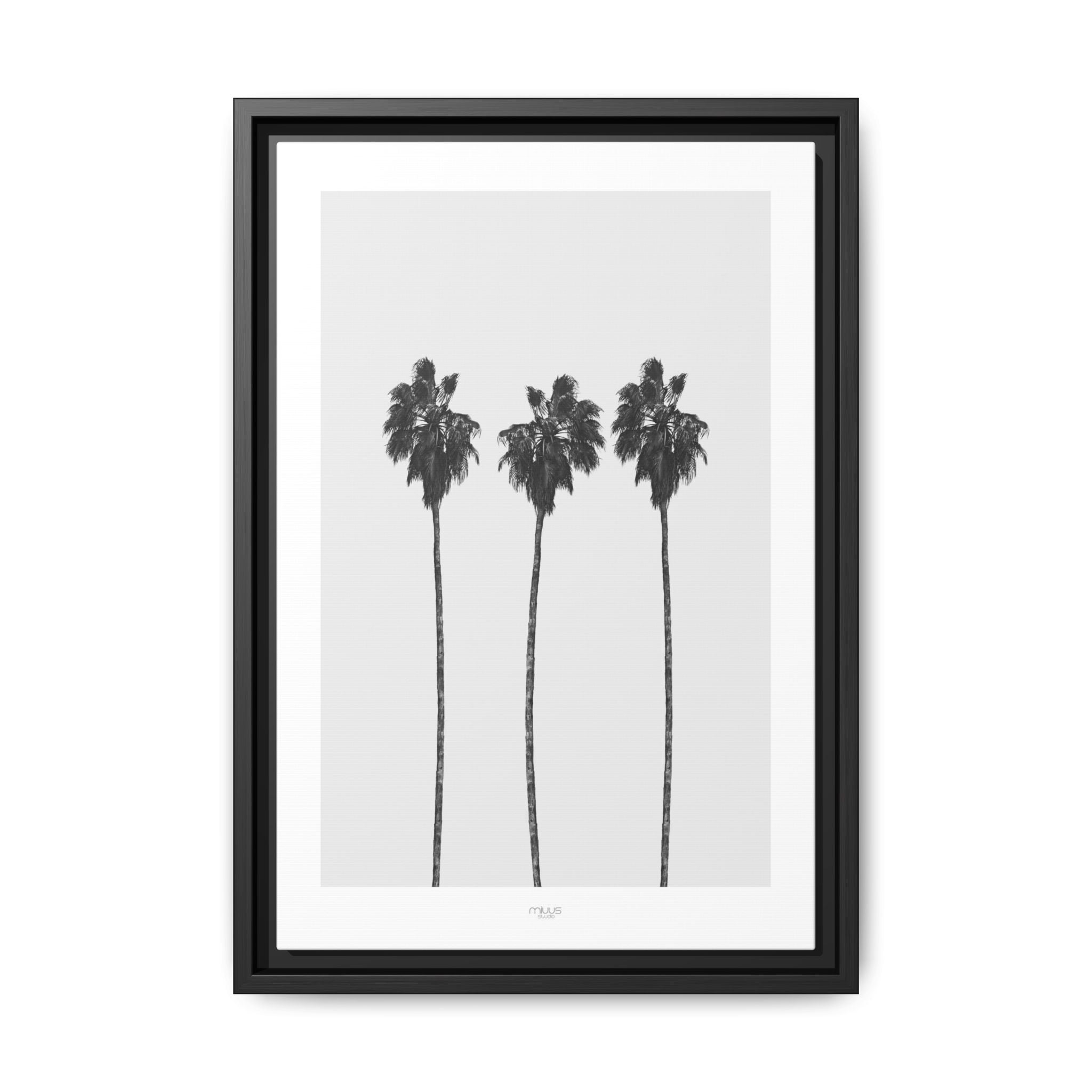 Silver Coast Palm Trio - Framed