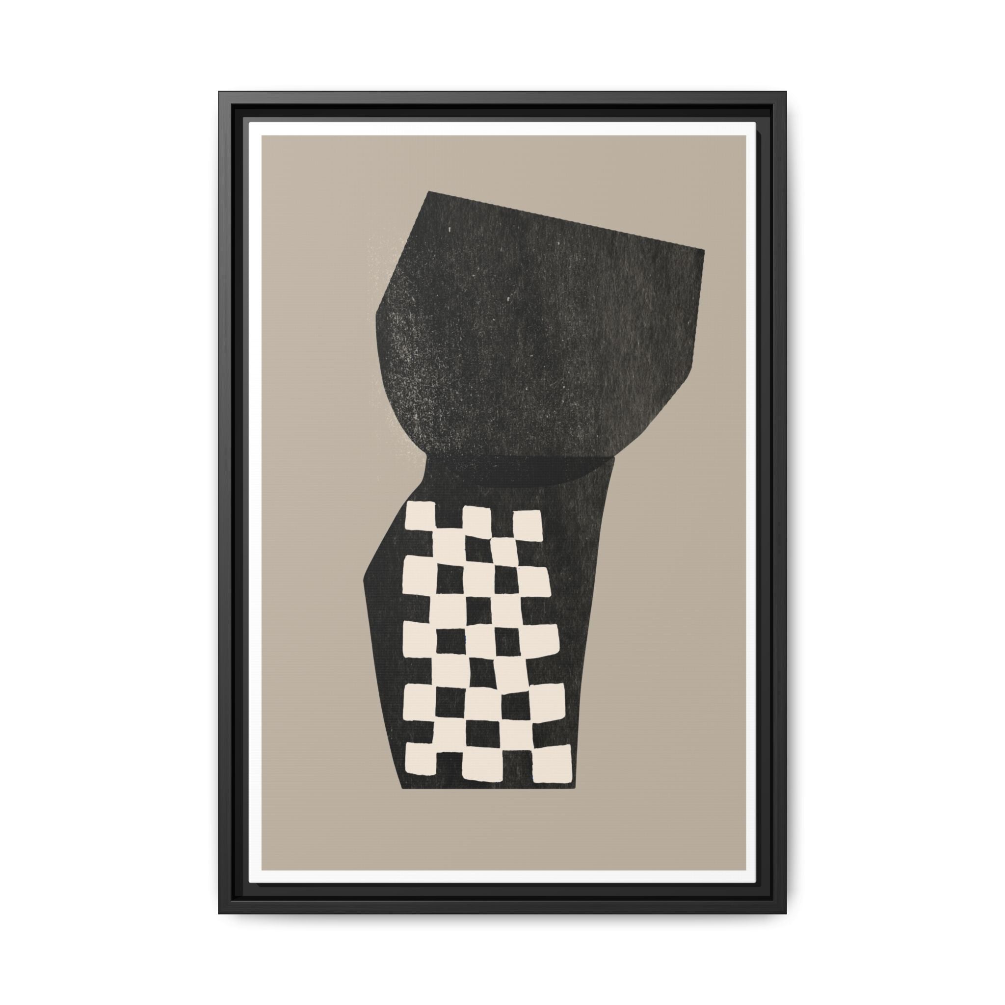 Noir Mosaic Form Balance - Framed