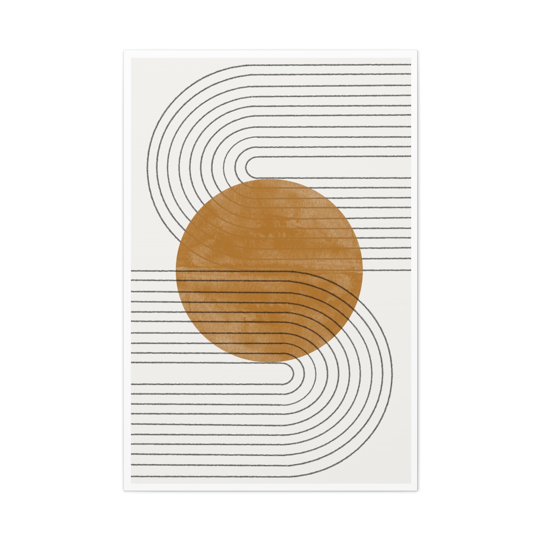 Amber Orbit Lines - Canvas