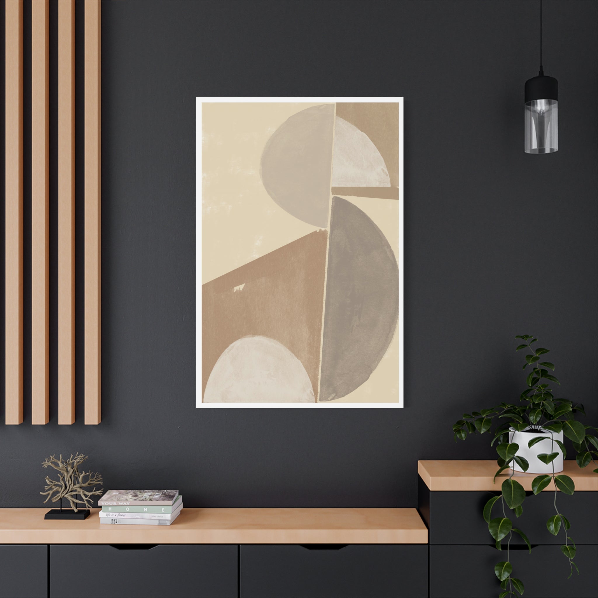 Desert Moon Geometry Echo - Canvas