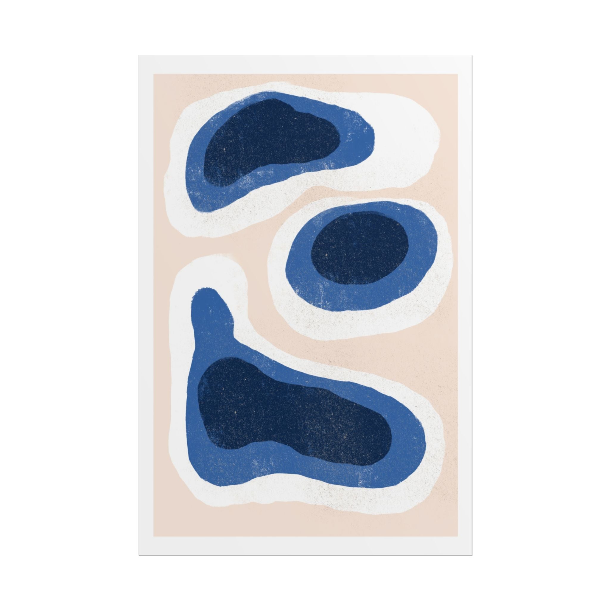 Indigo Tide Contours - Poster