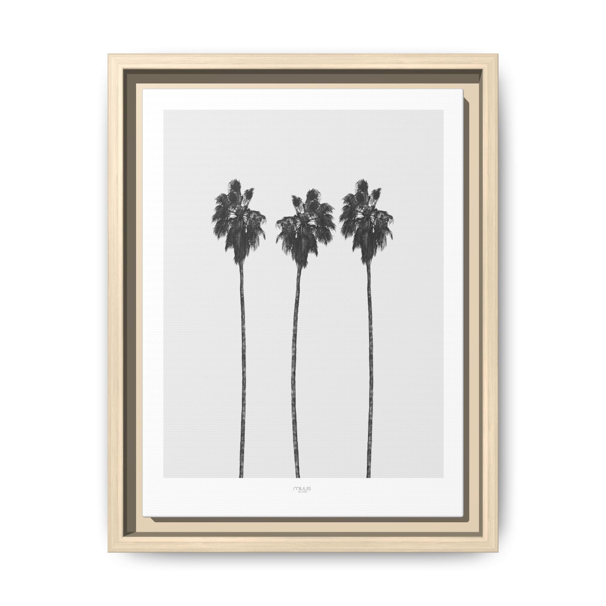 Silver Coast Palm Trio - Framed