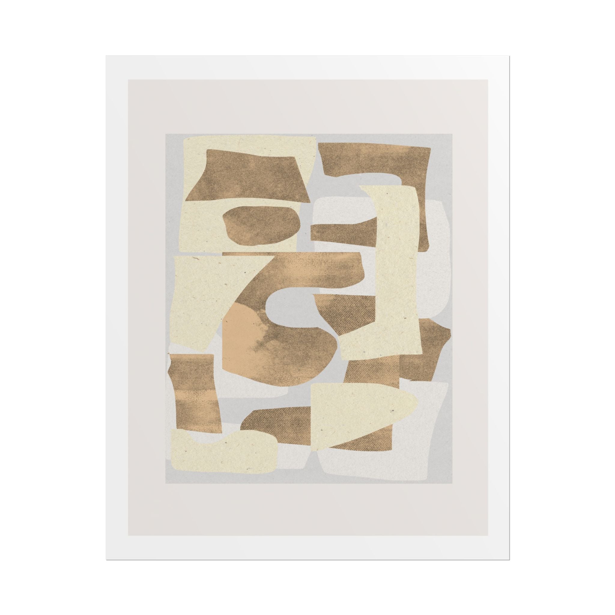 Sandstone Echo Collage Forms - Poster