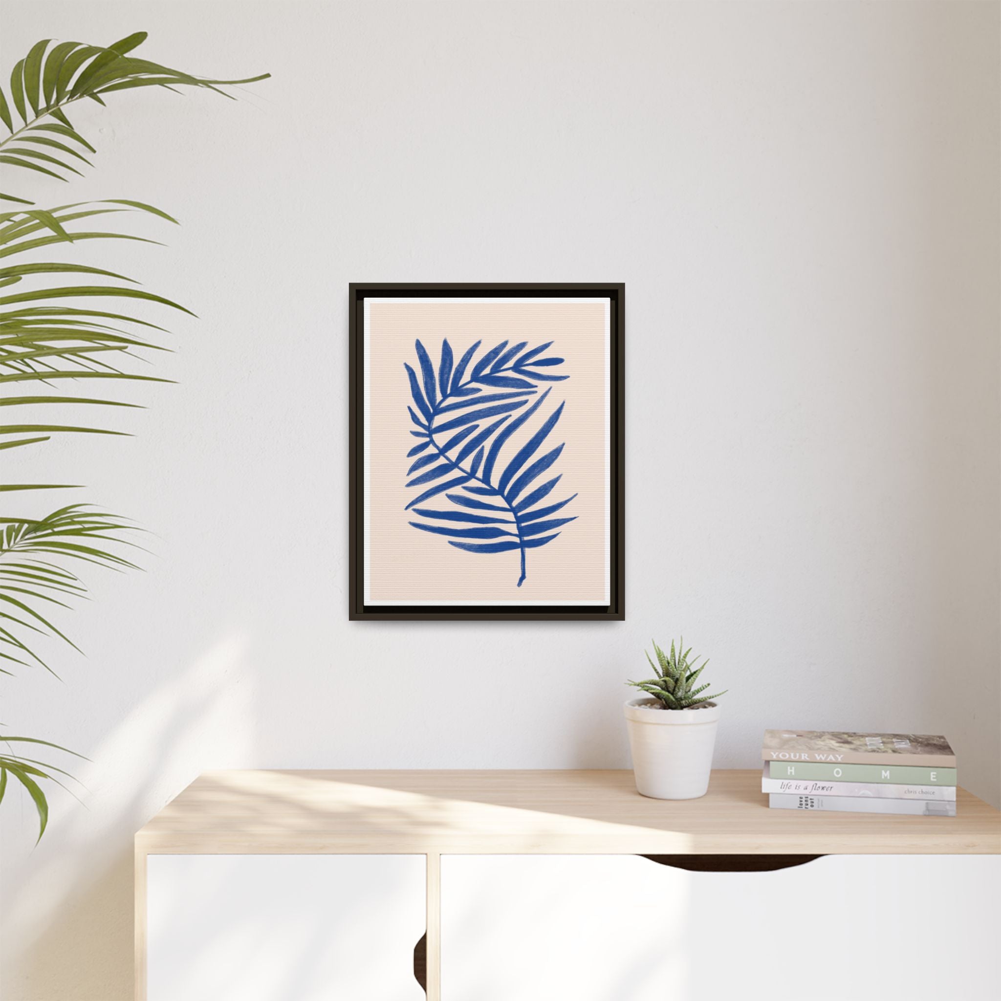 Sapphire Frond Harmony - Framed