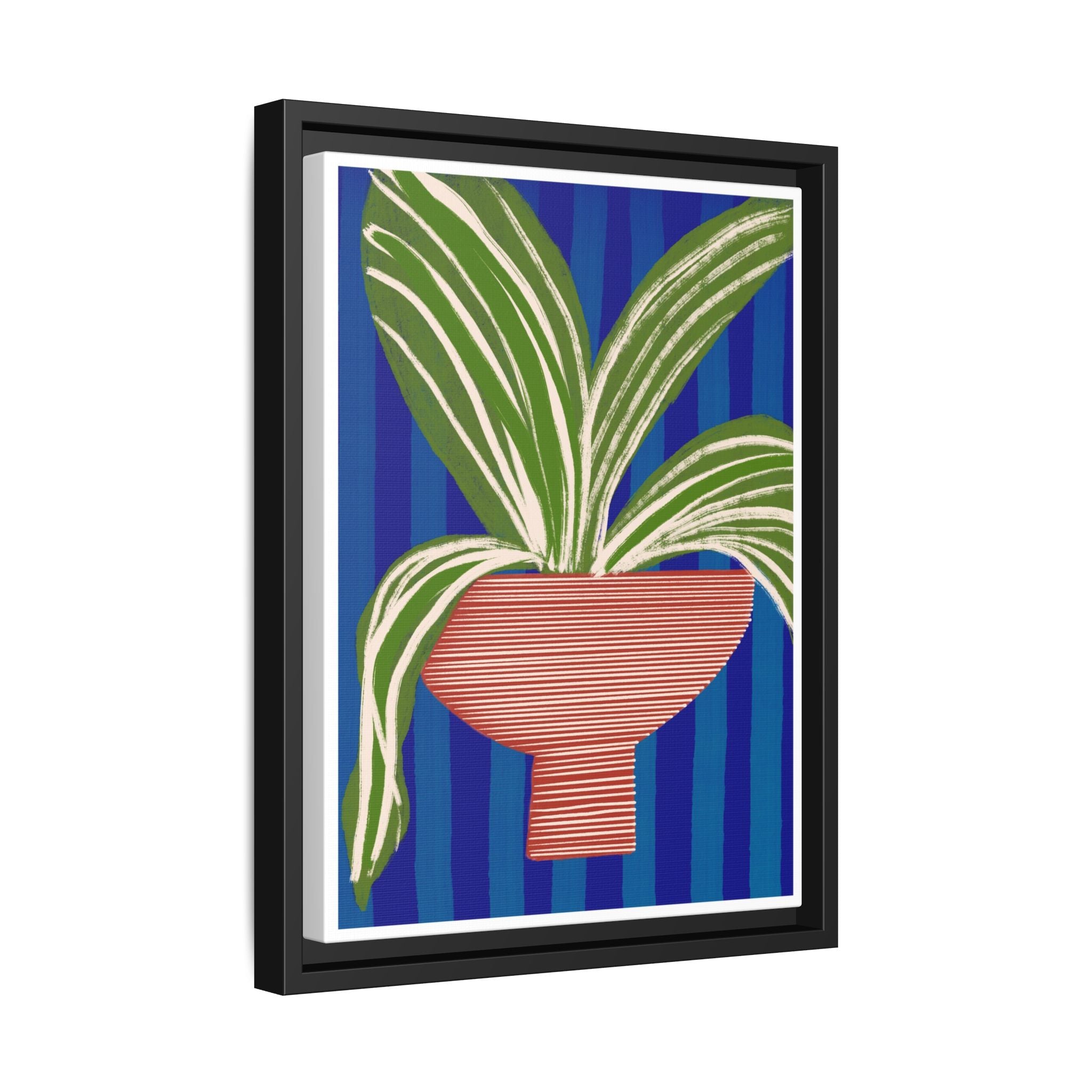 Cobalt Palm Contrast - Framed