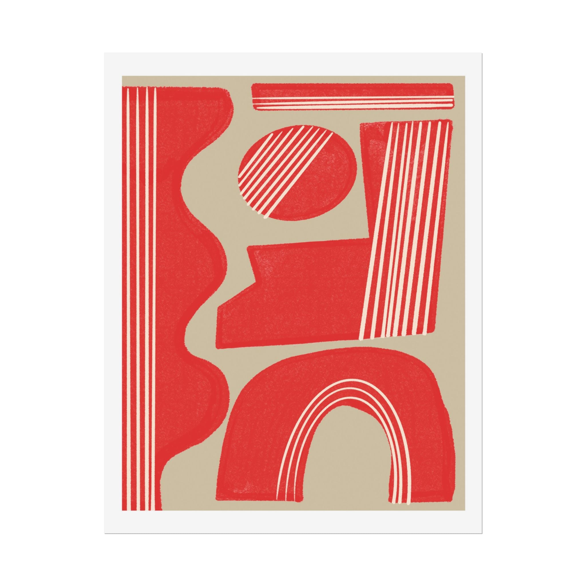 Crimson Rhythm Arches - Poster