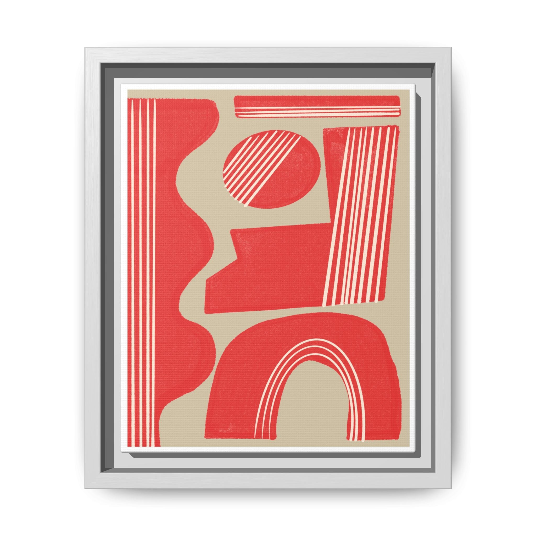 Crimson Rhythm Arches - Framed