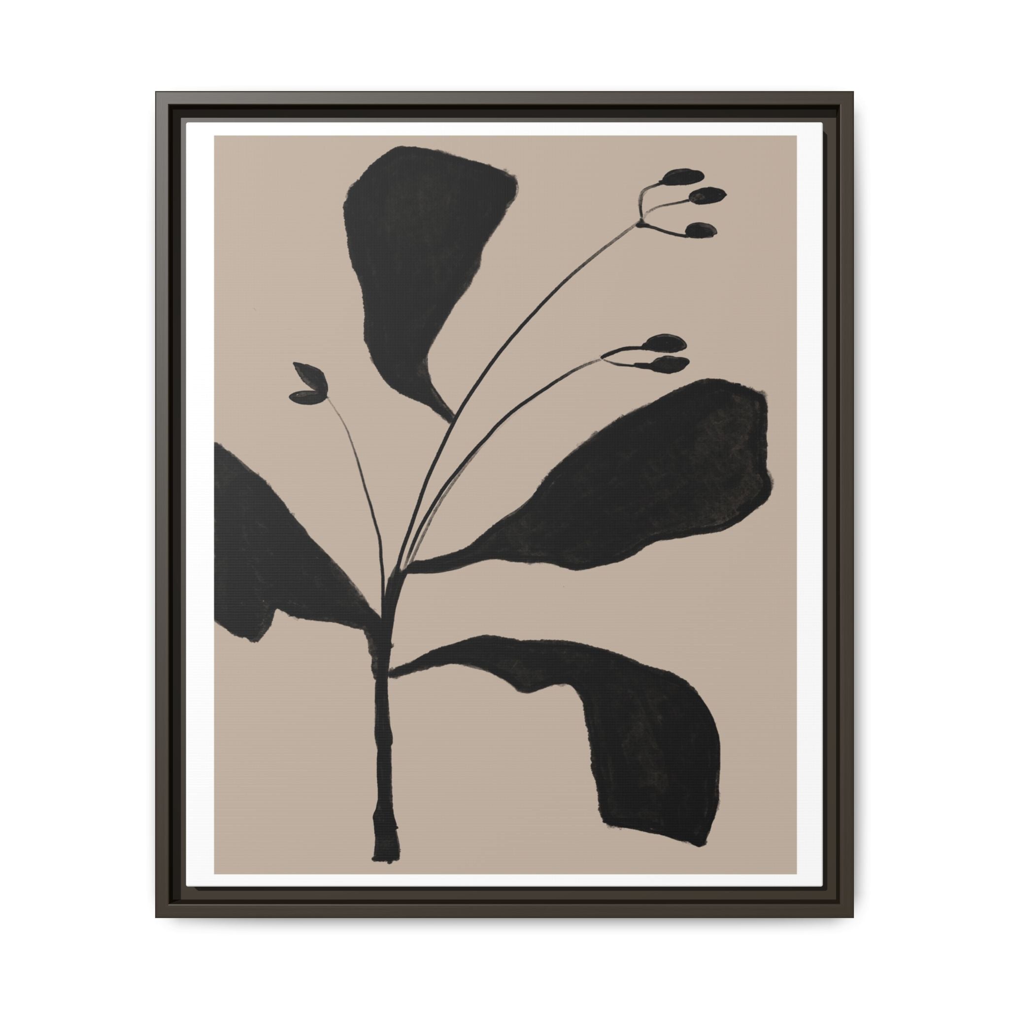 Noir Botanical Silence - Framed