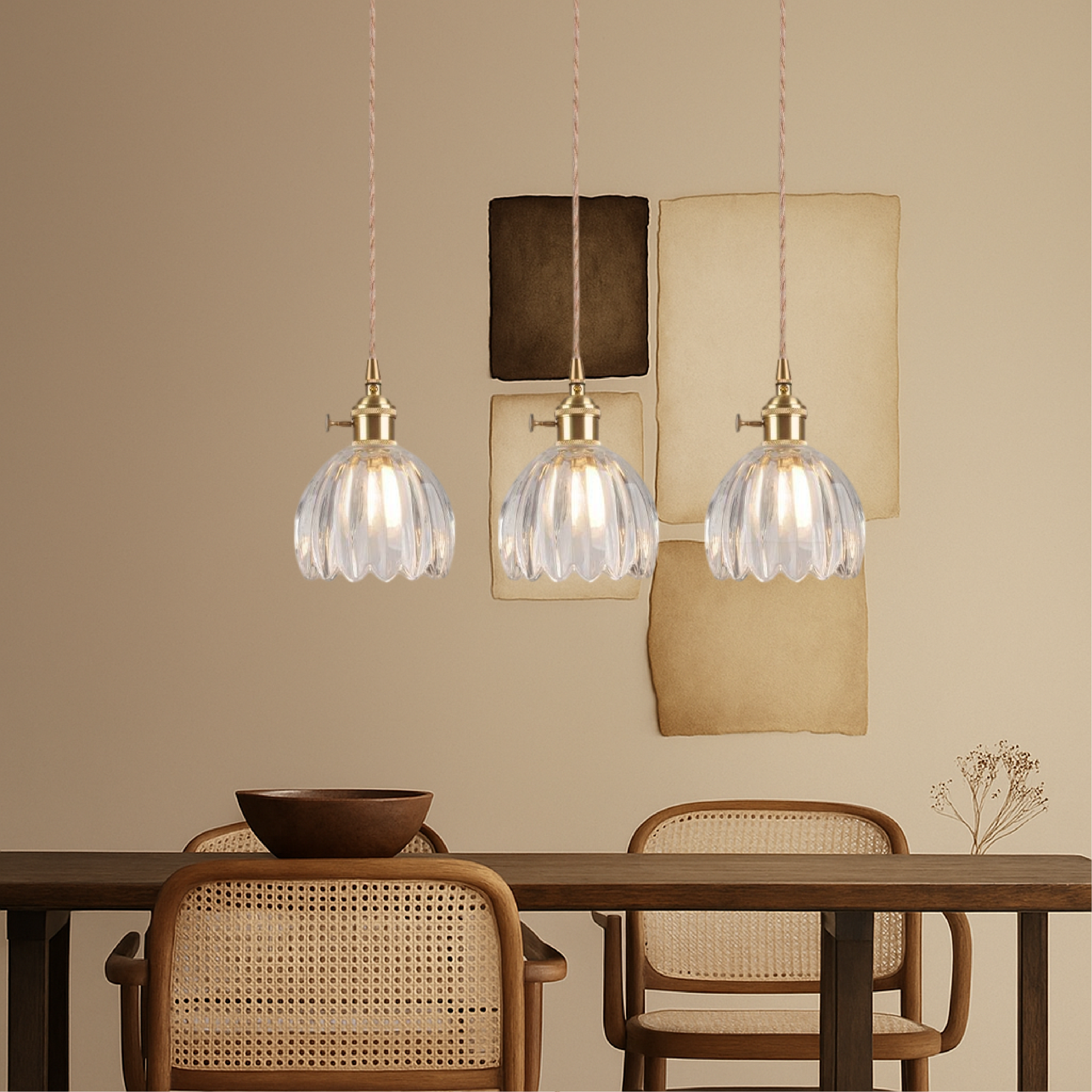 Japanese Glass Pendant Light