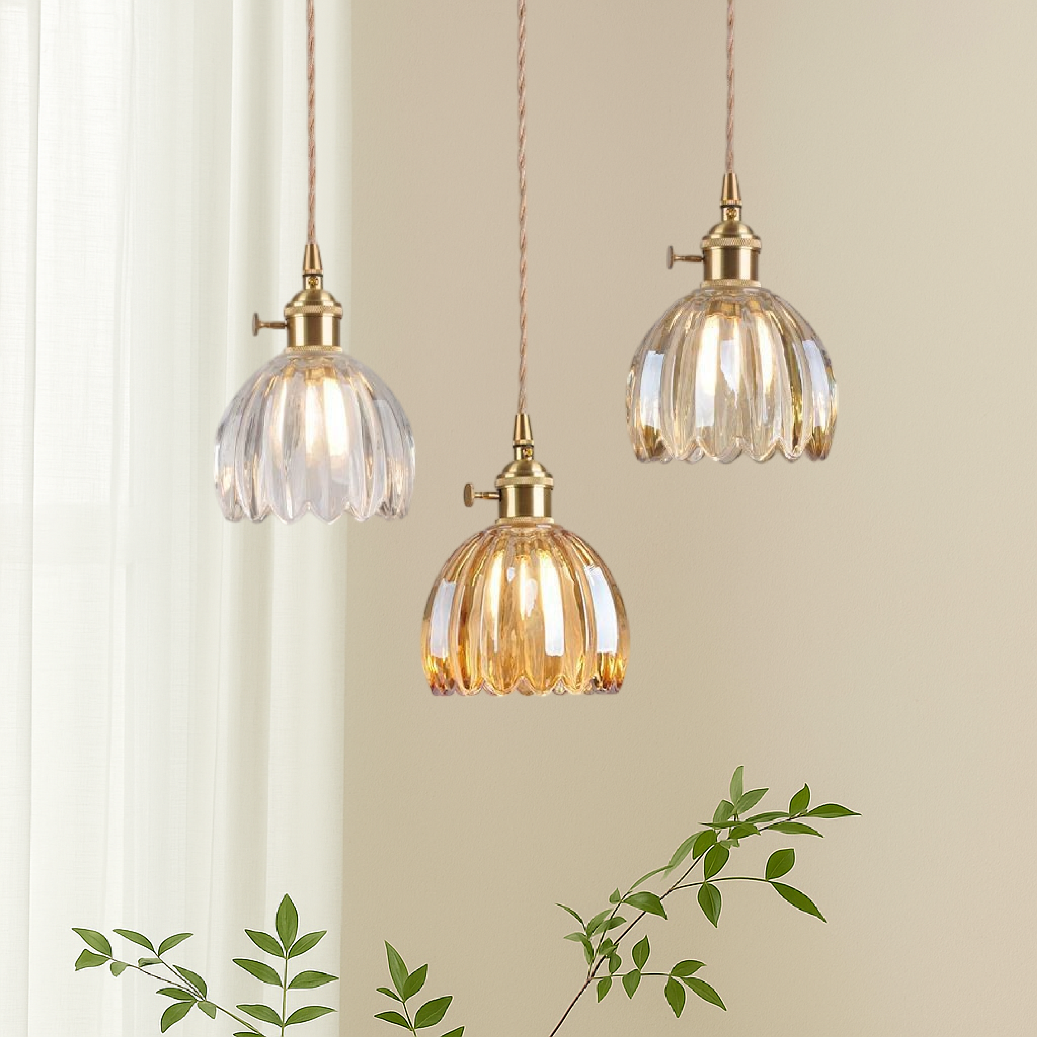 Japanese Glass Pendant Light