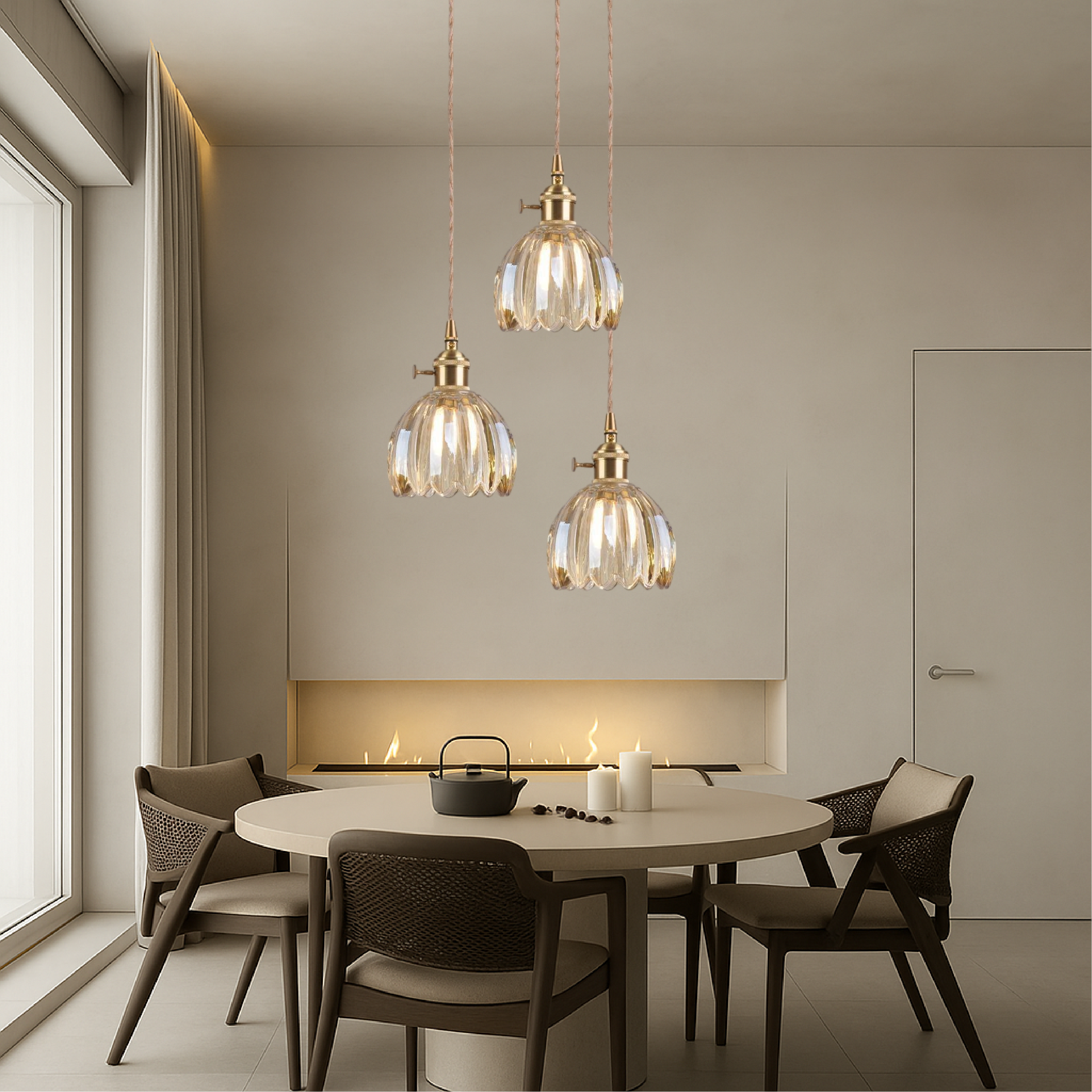 Japanese Glass Pendant Light