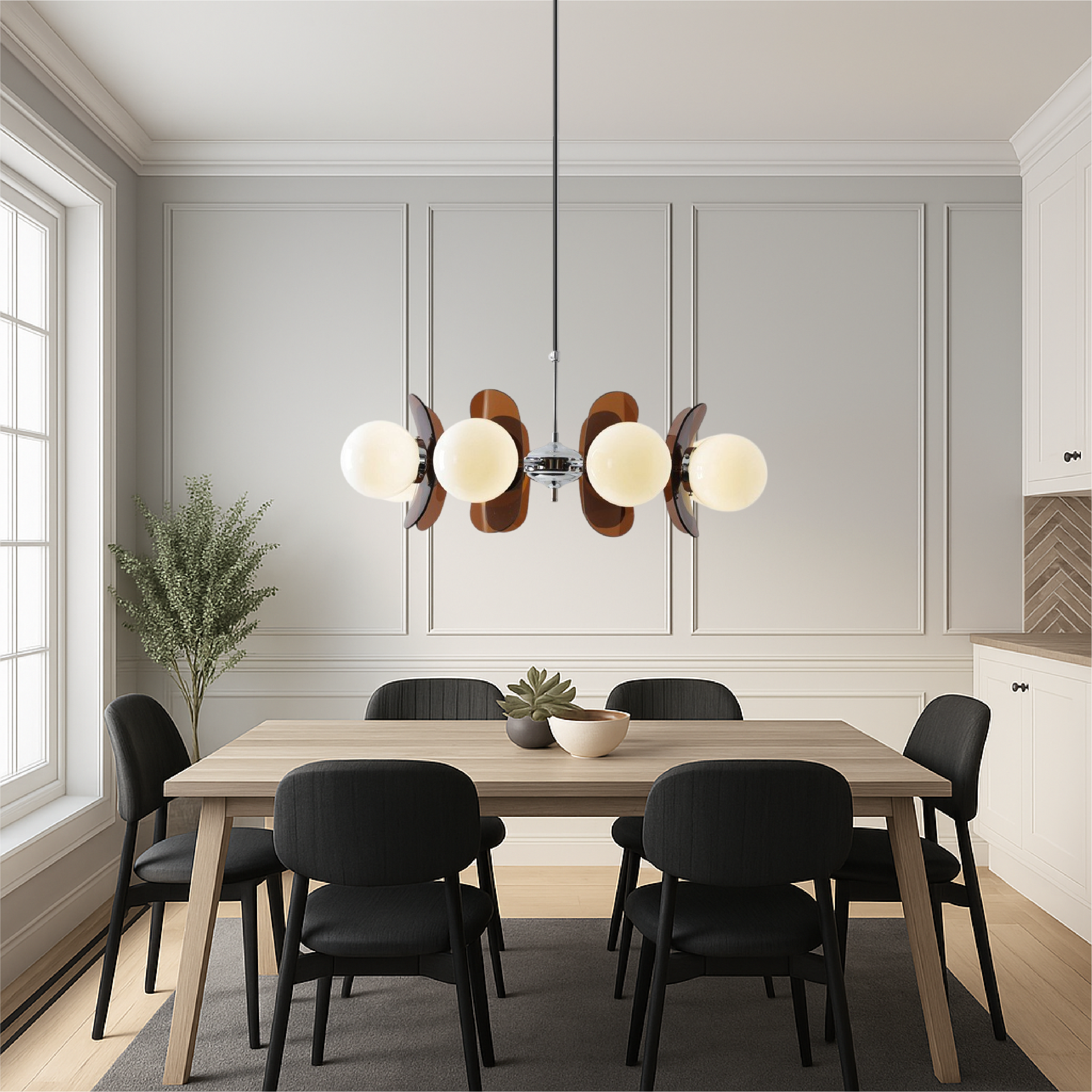 5 Head Bauhaus Chandelier