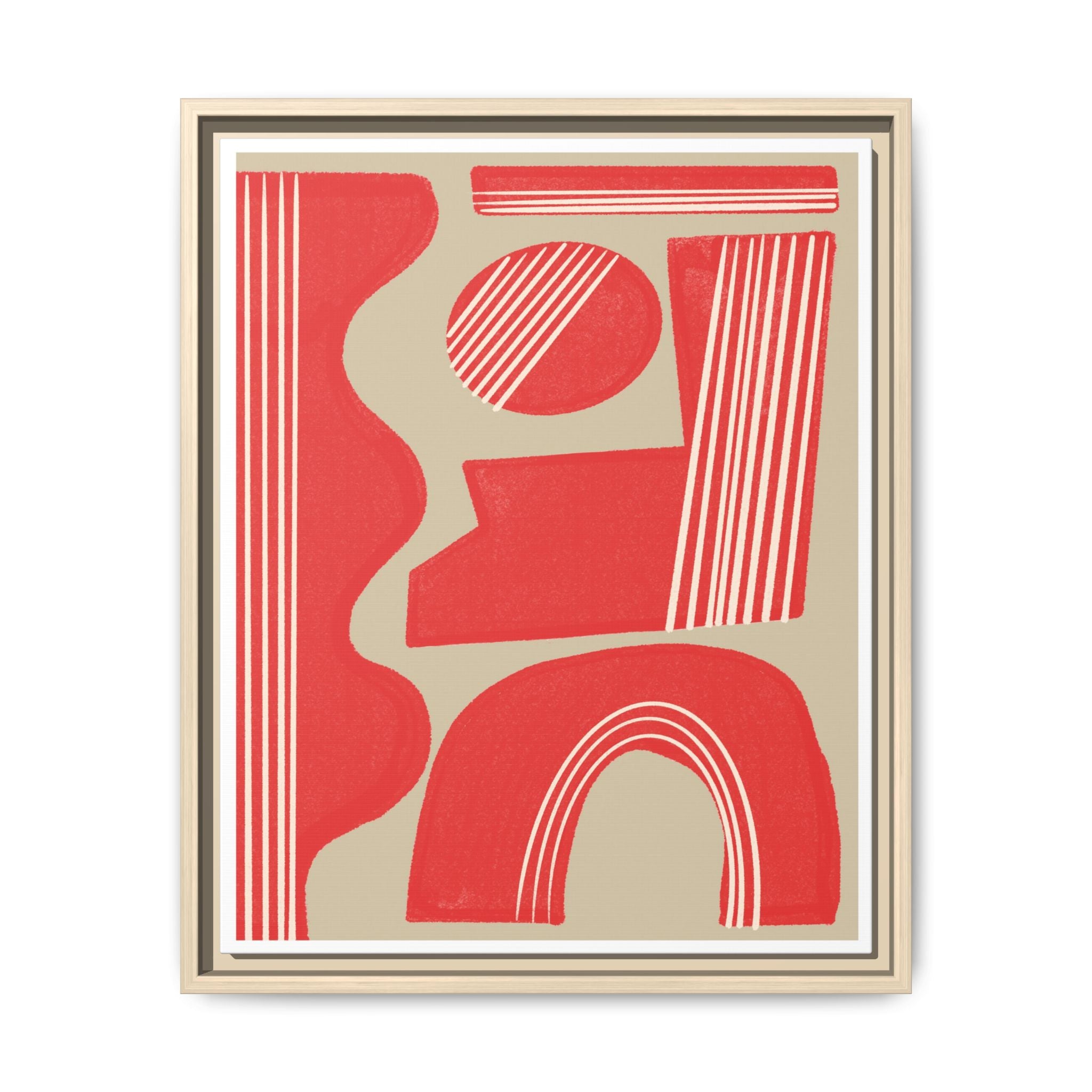 Crimson Rhythm Arches - Framed