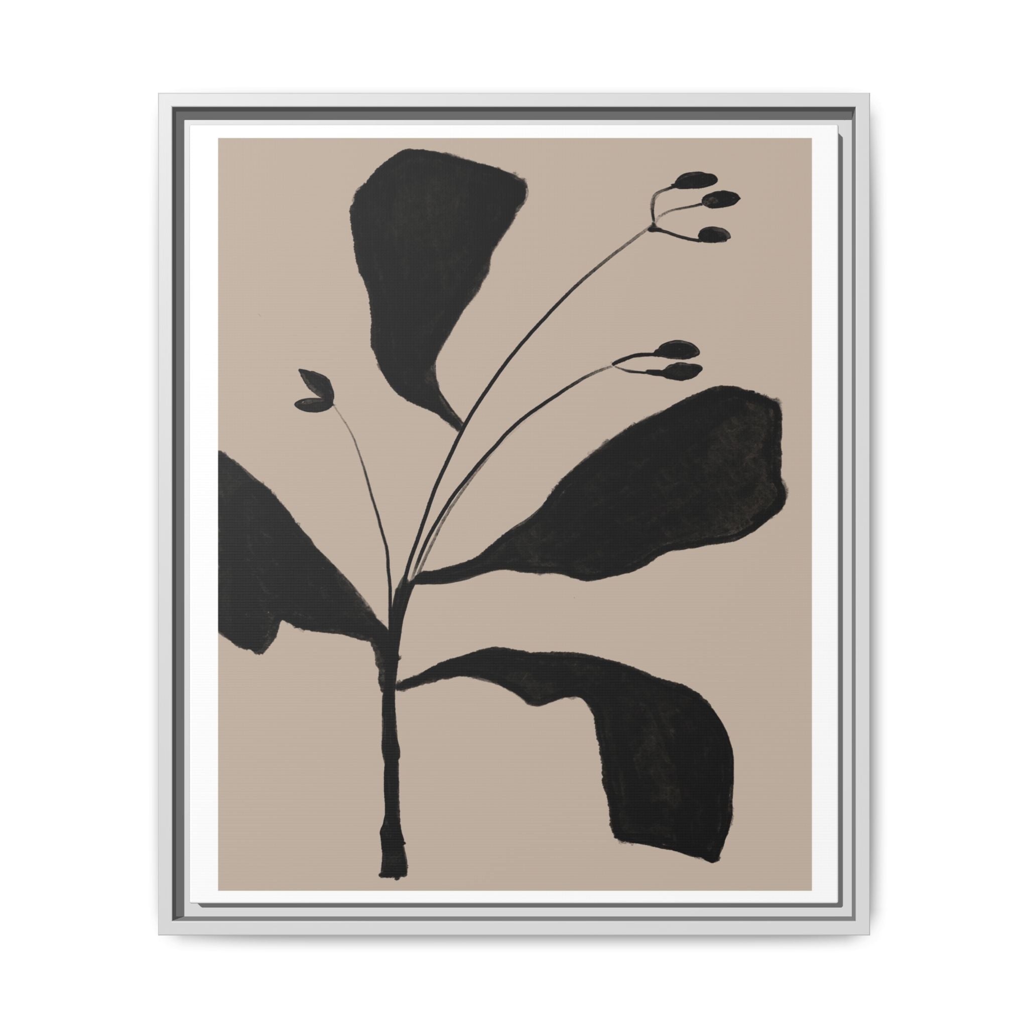 Noir Botanical Silence - Framed