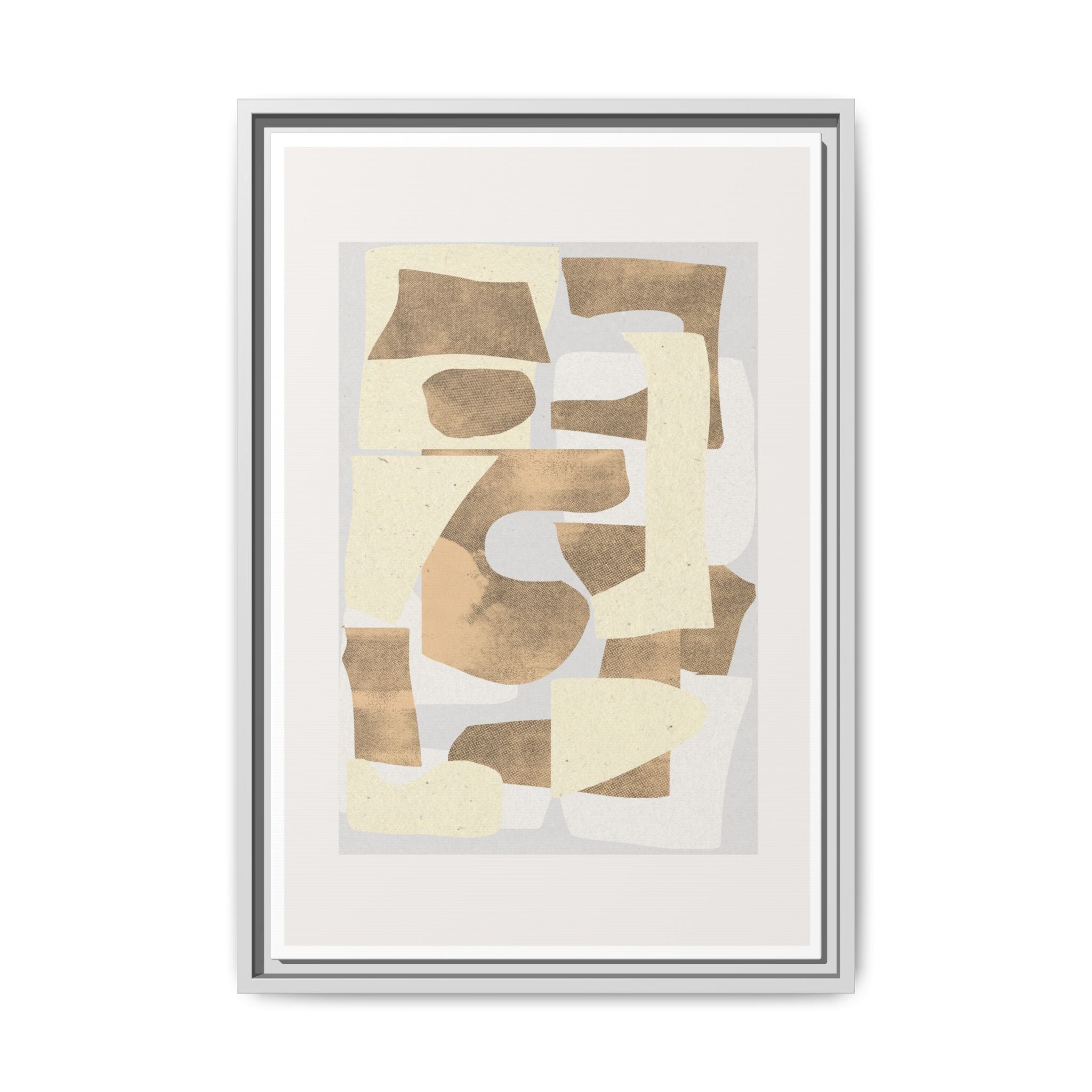 Sandstone Echo Collage Forms - Framed