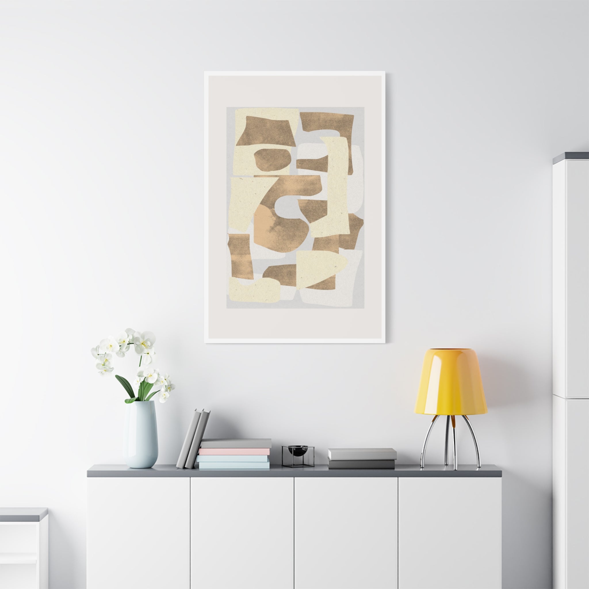 Sandstone Echo Collage Forms - Canvas