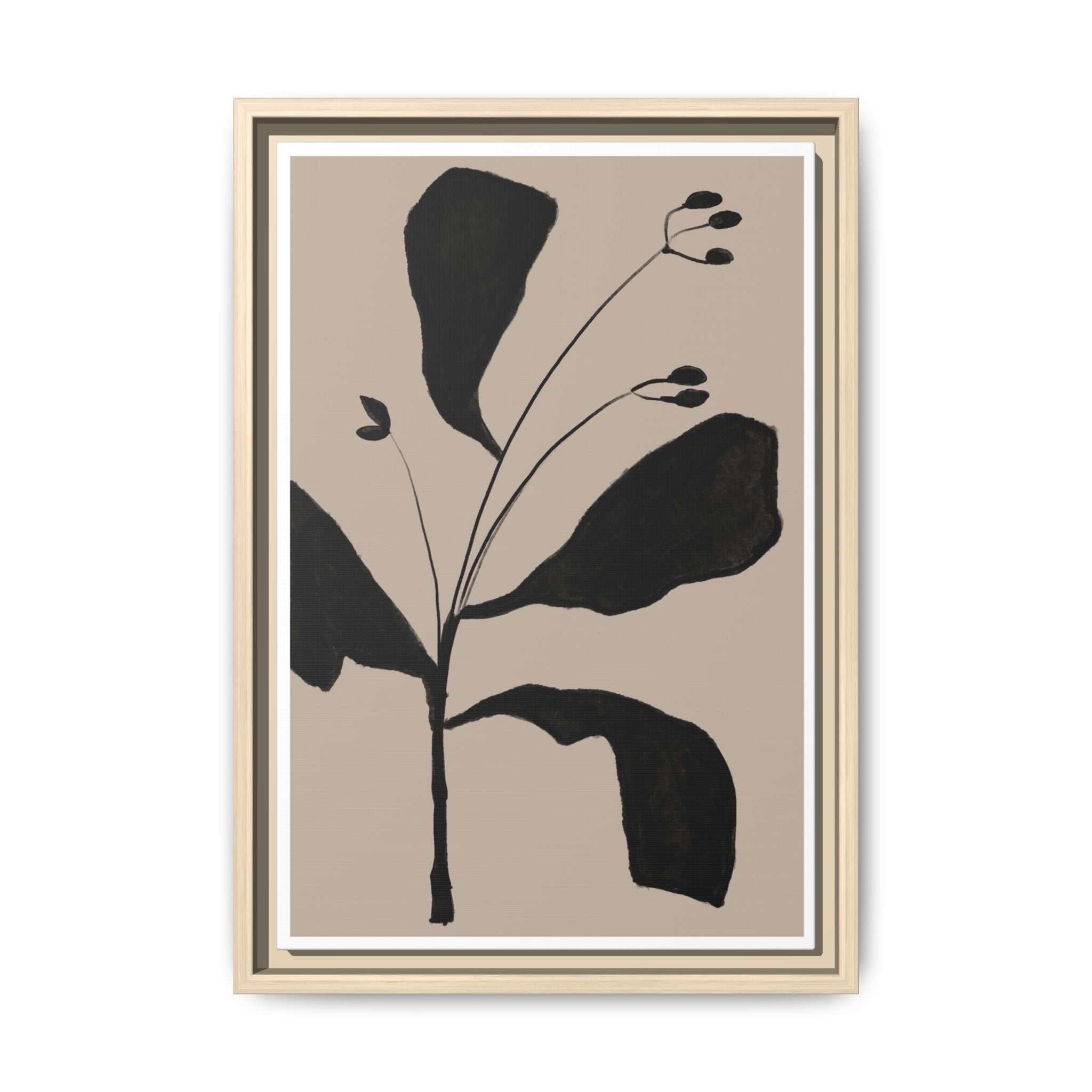 Noir Botanical Silence - Framed