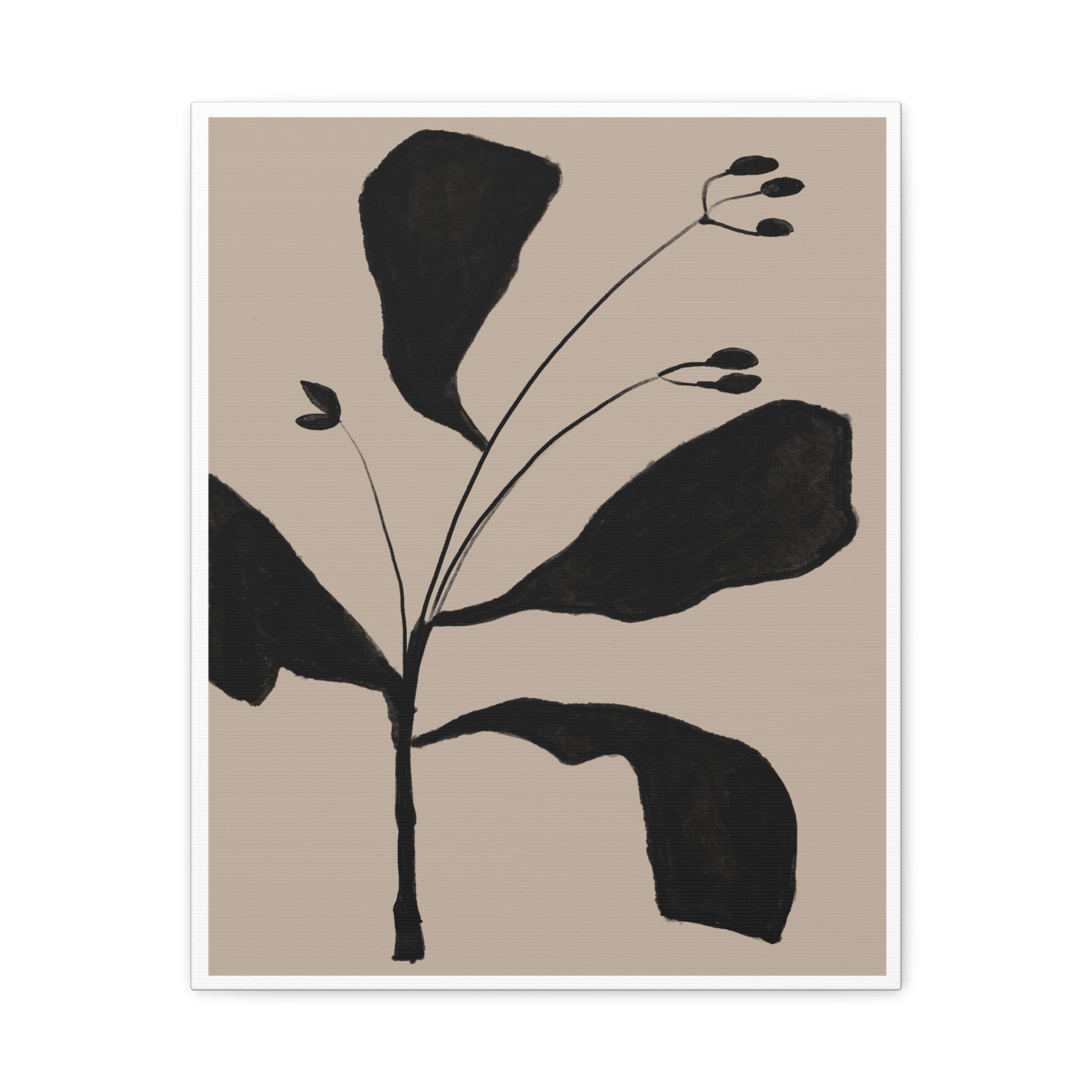 Noir Botanical Silence - Canvas