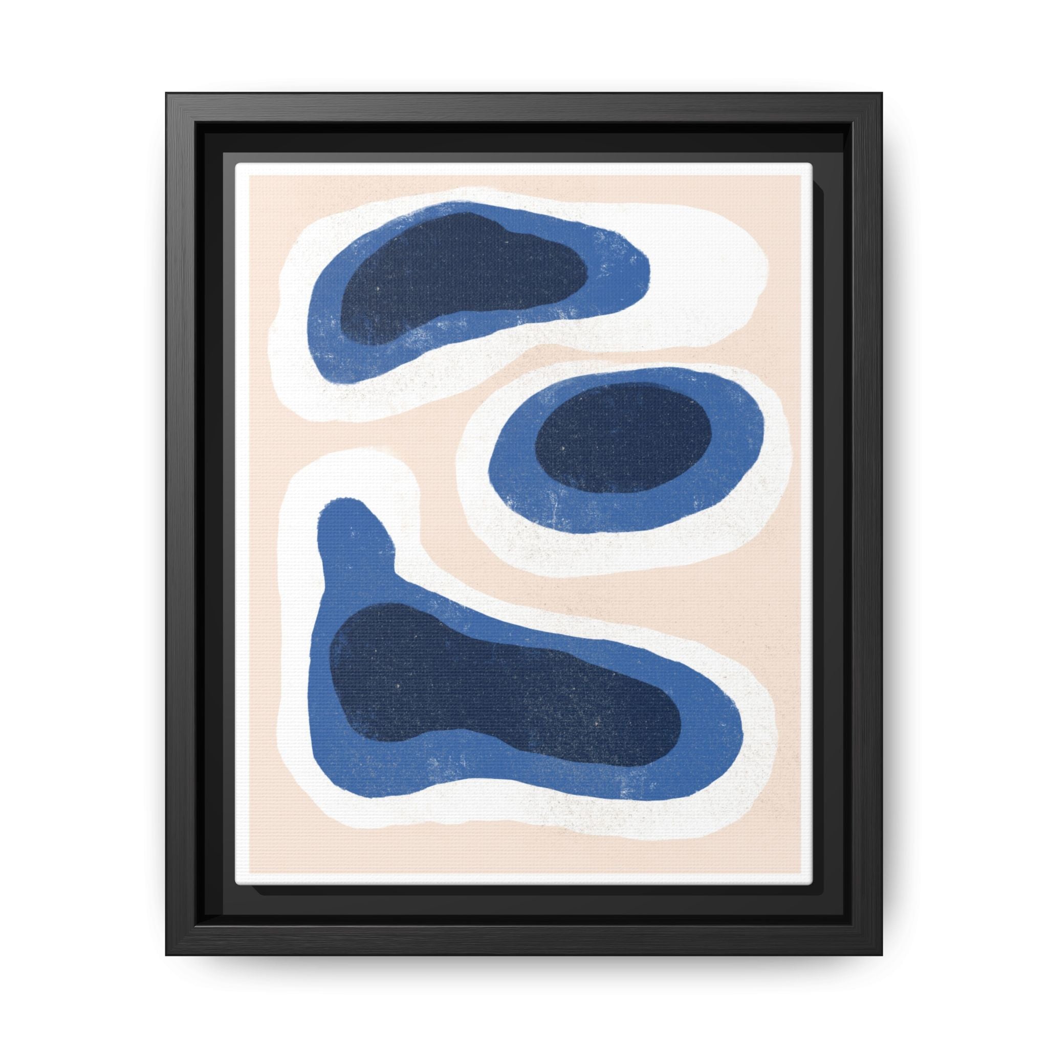Indigo Tide Contours - Framed