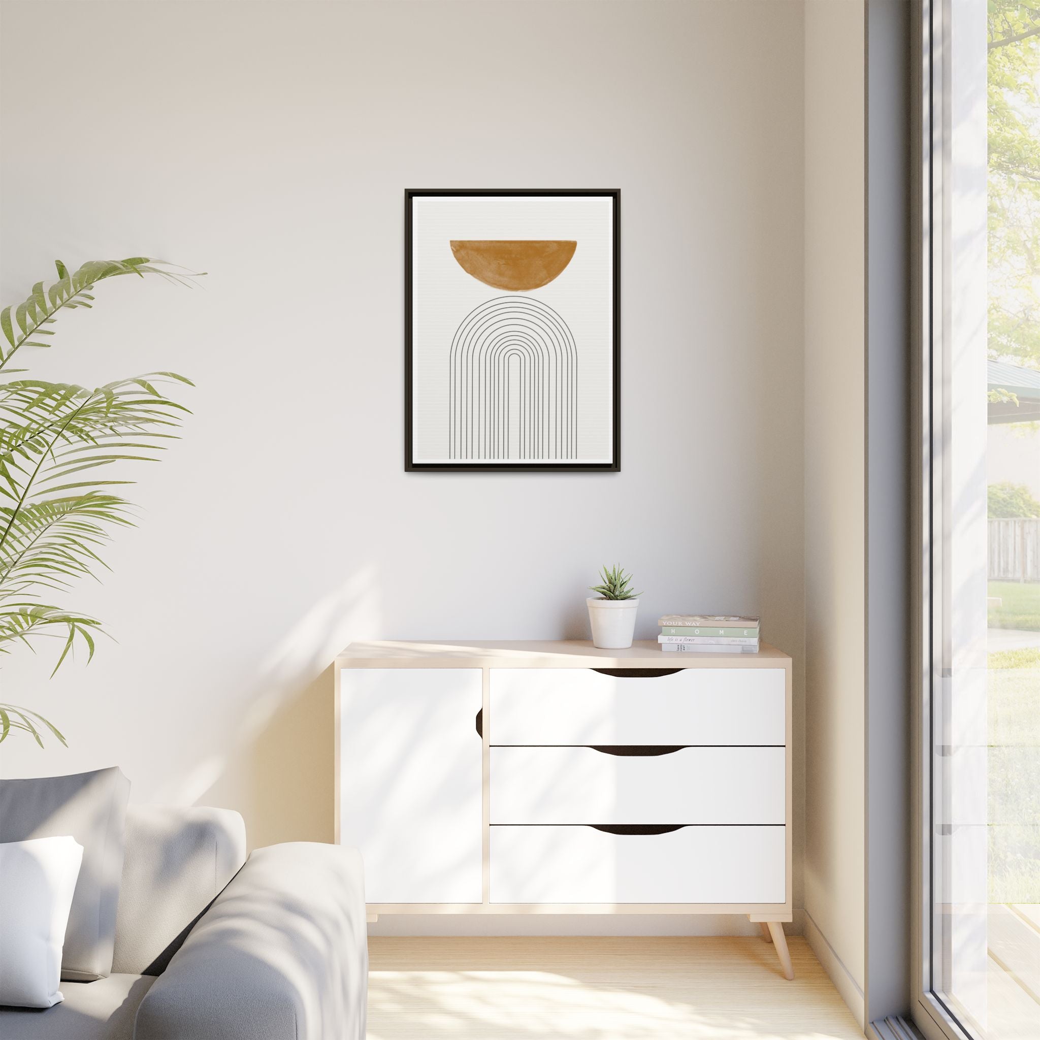 Ochre Horizon Passage - Framed