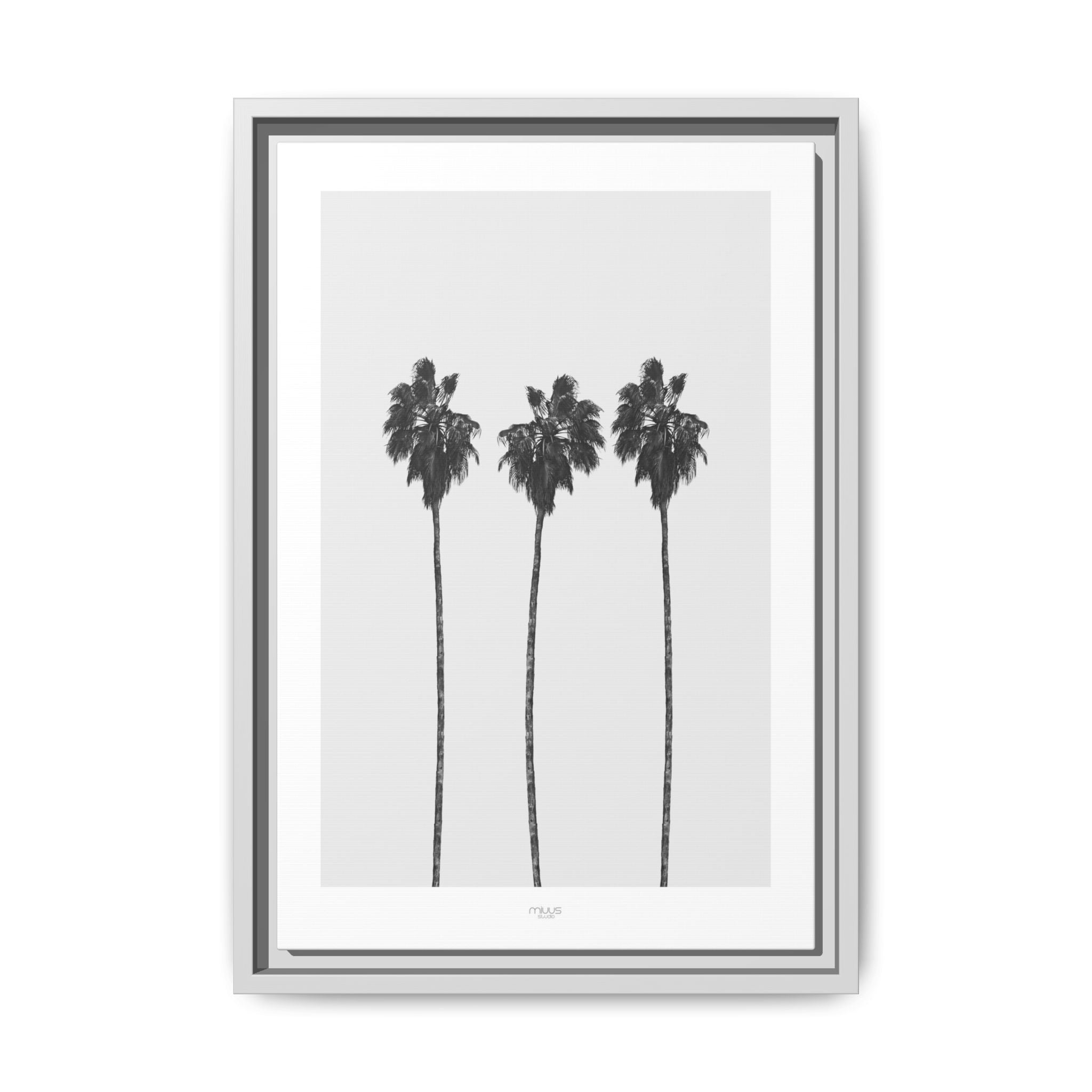 Silver Coast Palm Trio - Framed