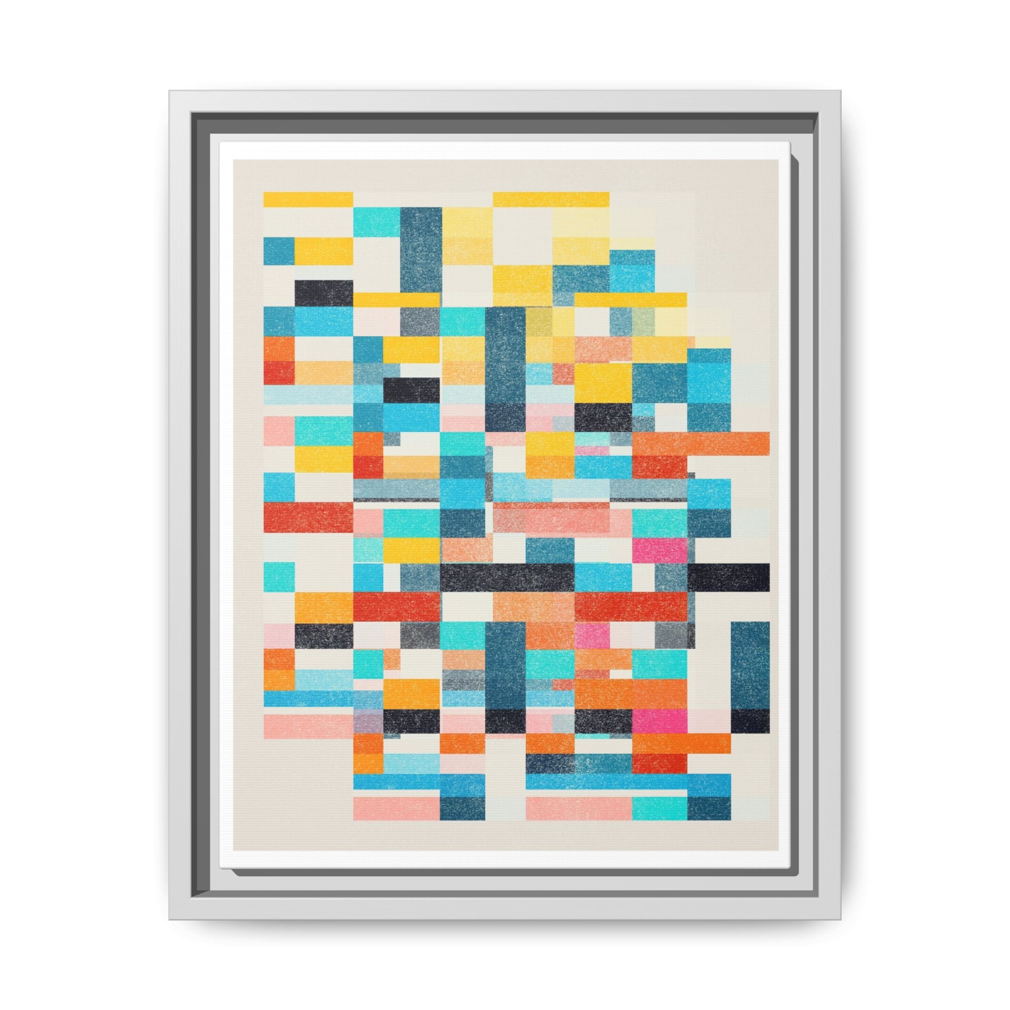 Chromatic Grid Reverie - Framed