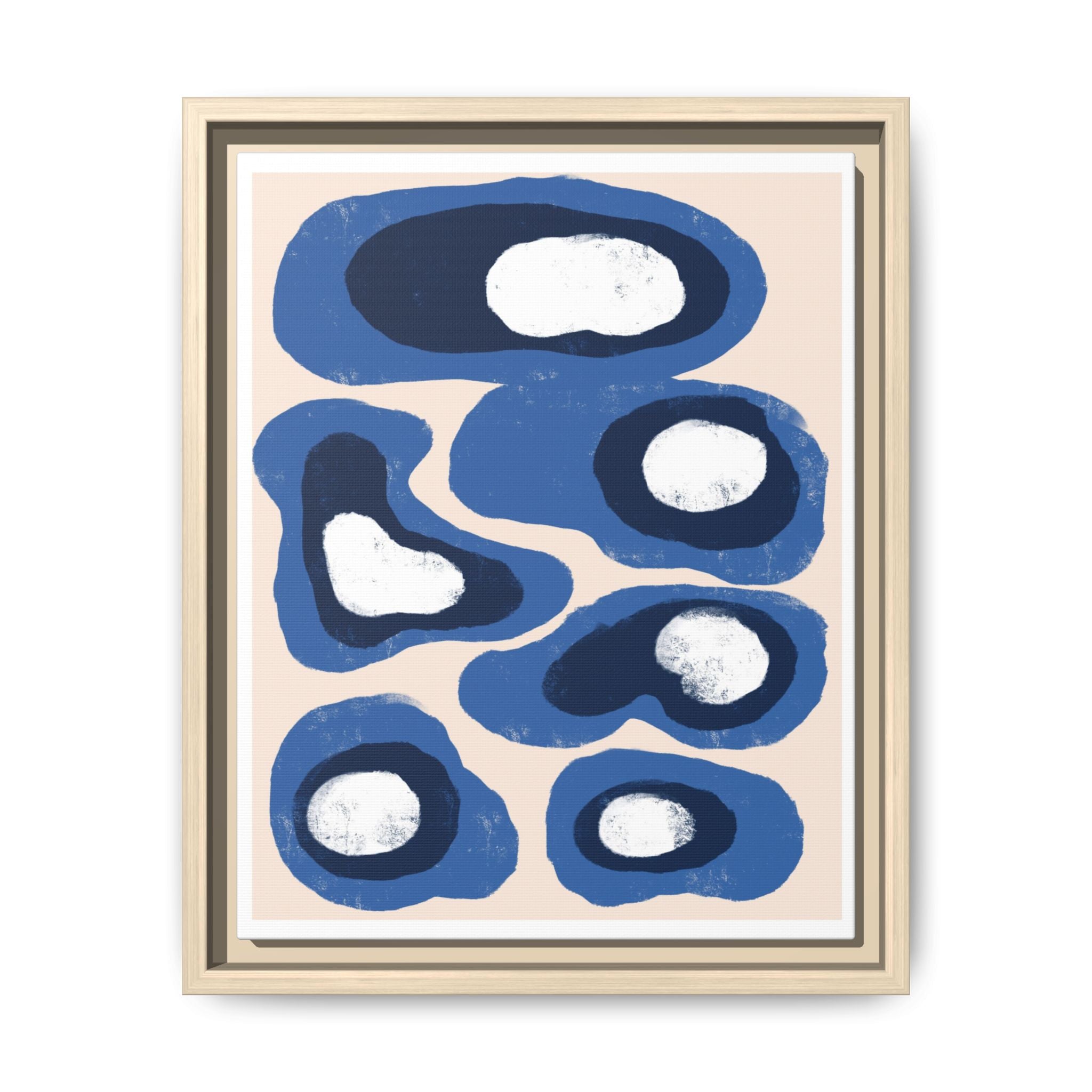 Indigo Orbit Mosaic - Framed