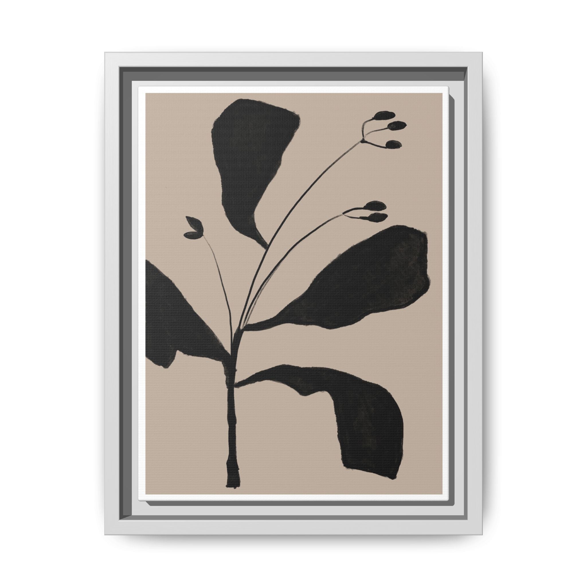 Noir Botanical Silence - Framed