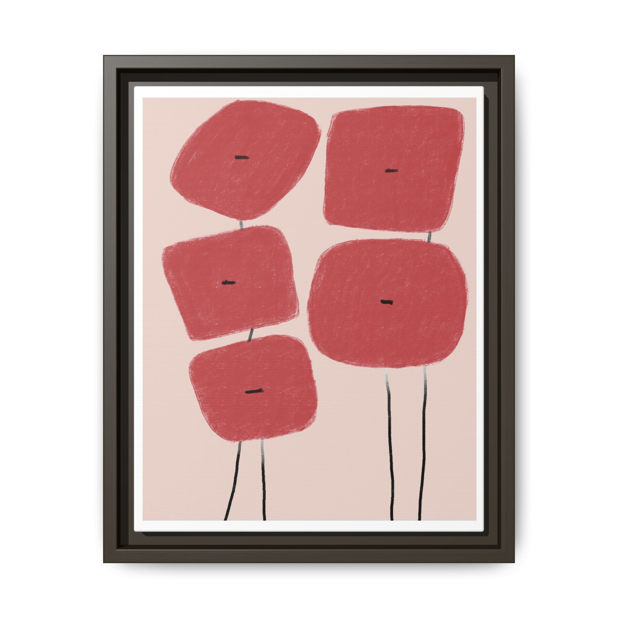 Crimson Quiet Balance - Framed