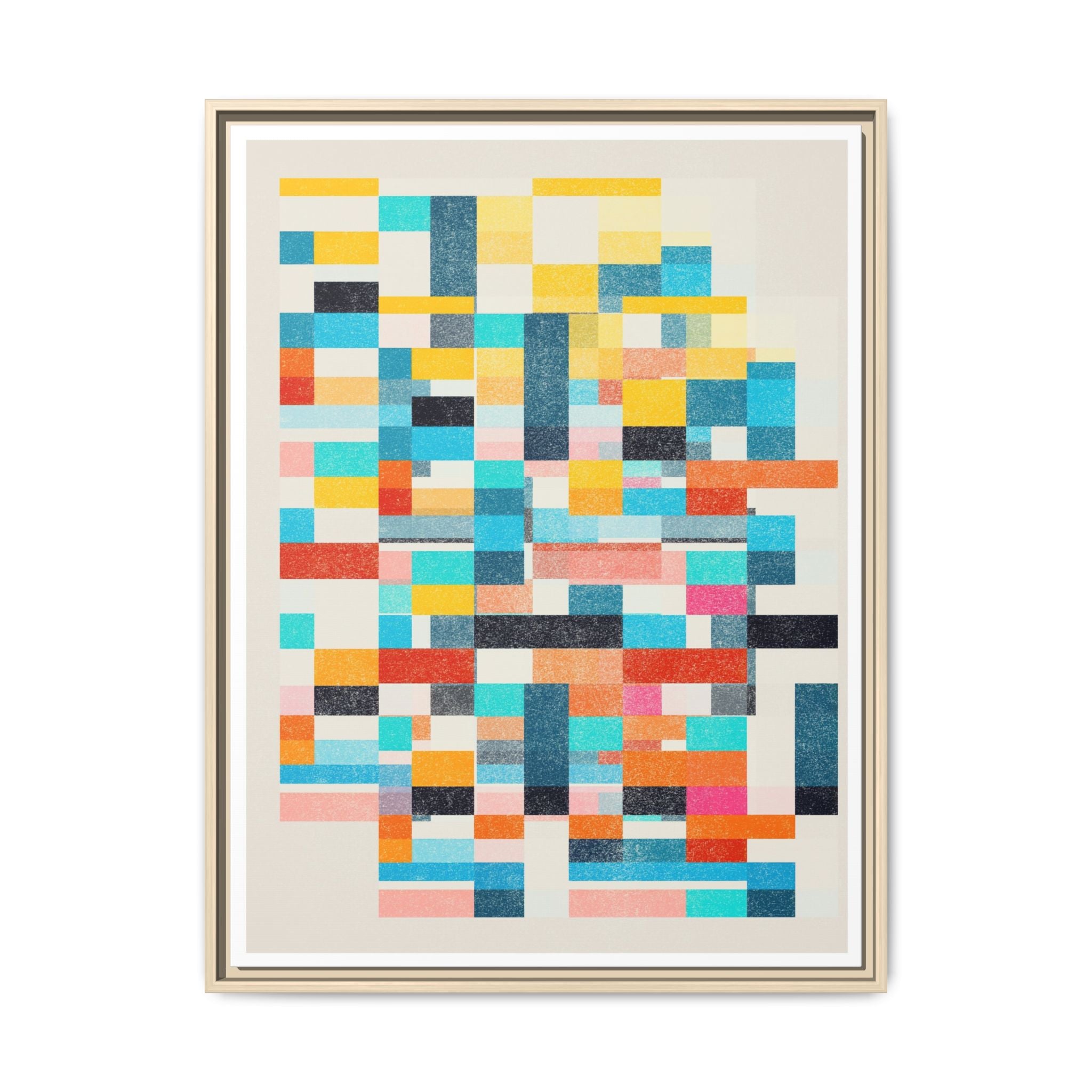 Chromatic Grid Reverie - Framed