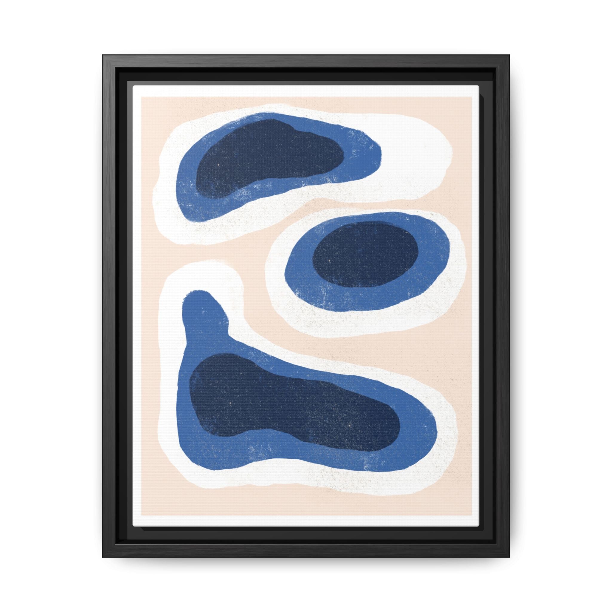 Indigo Tide Contours - Framed
