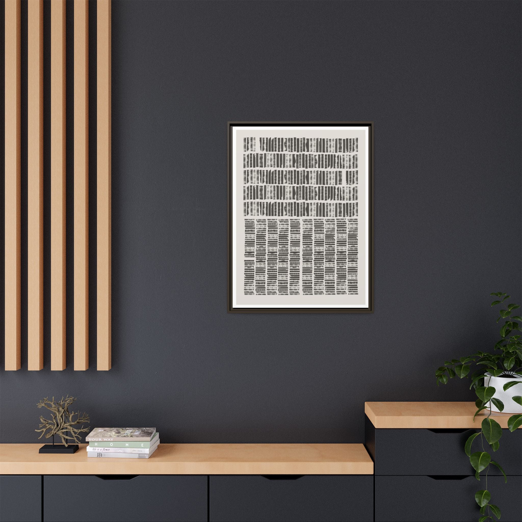 Shadow Rhythm Columns - Framed