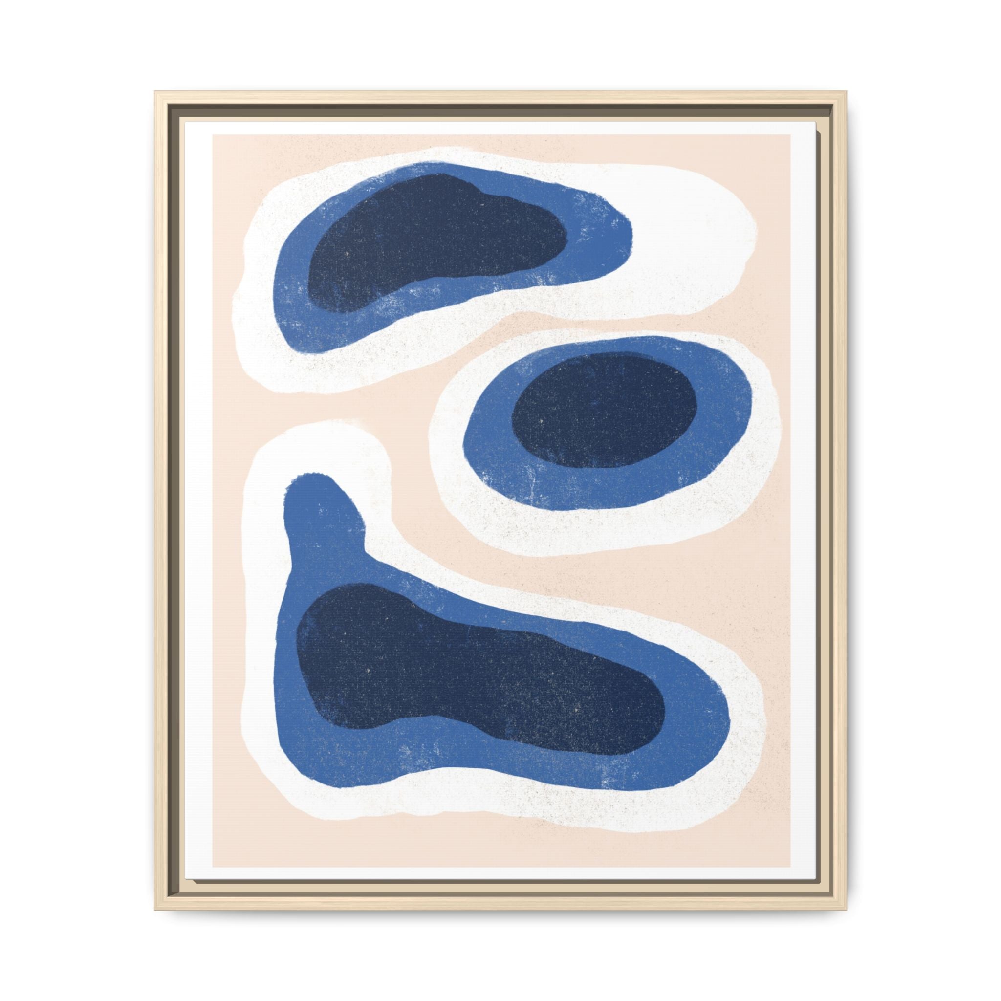 Indigo Tide Contours - Framed