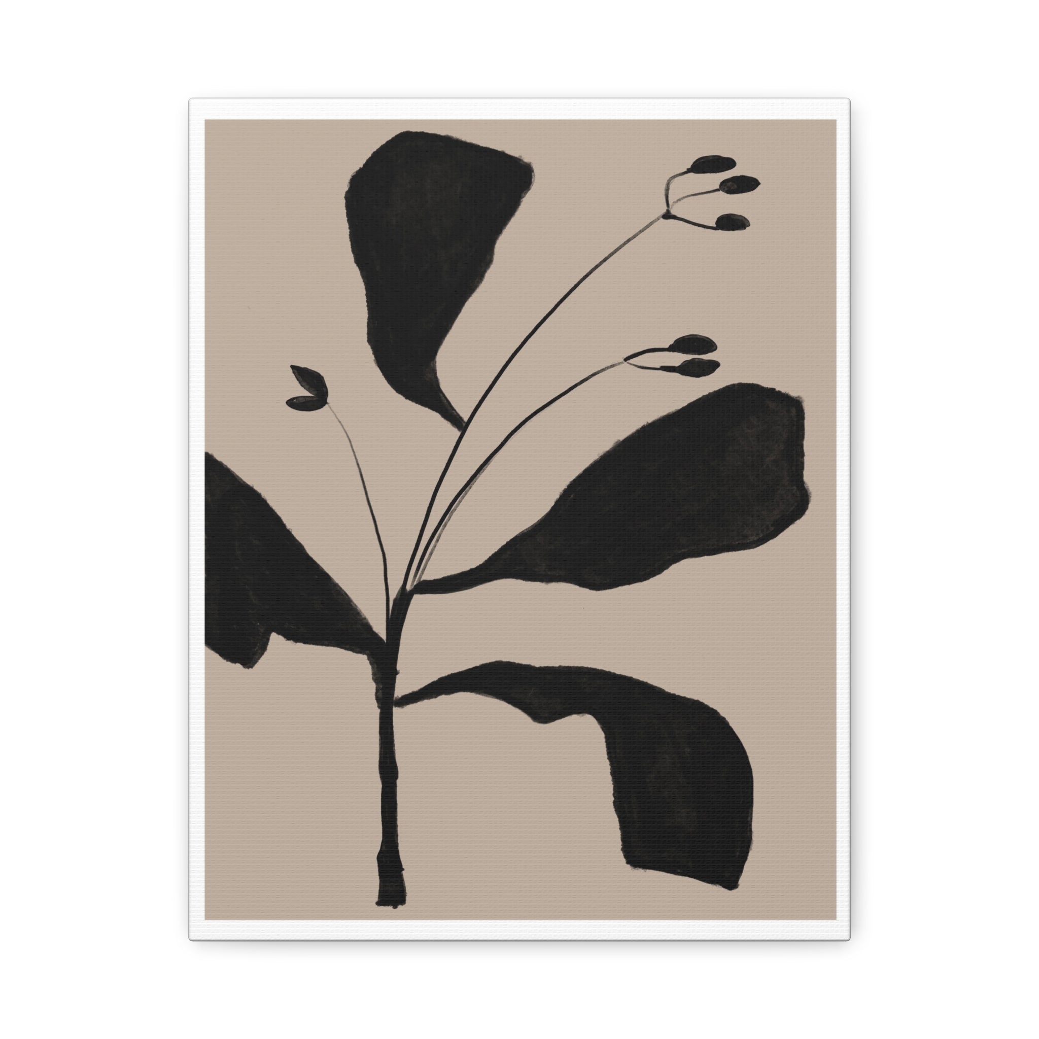 Noir Botanical Silence - Canvas