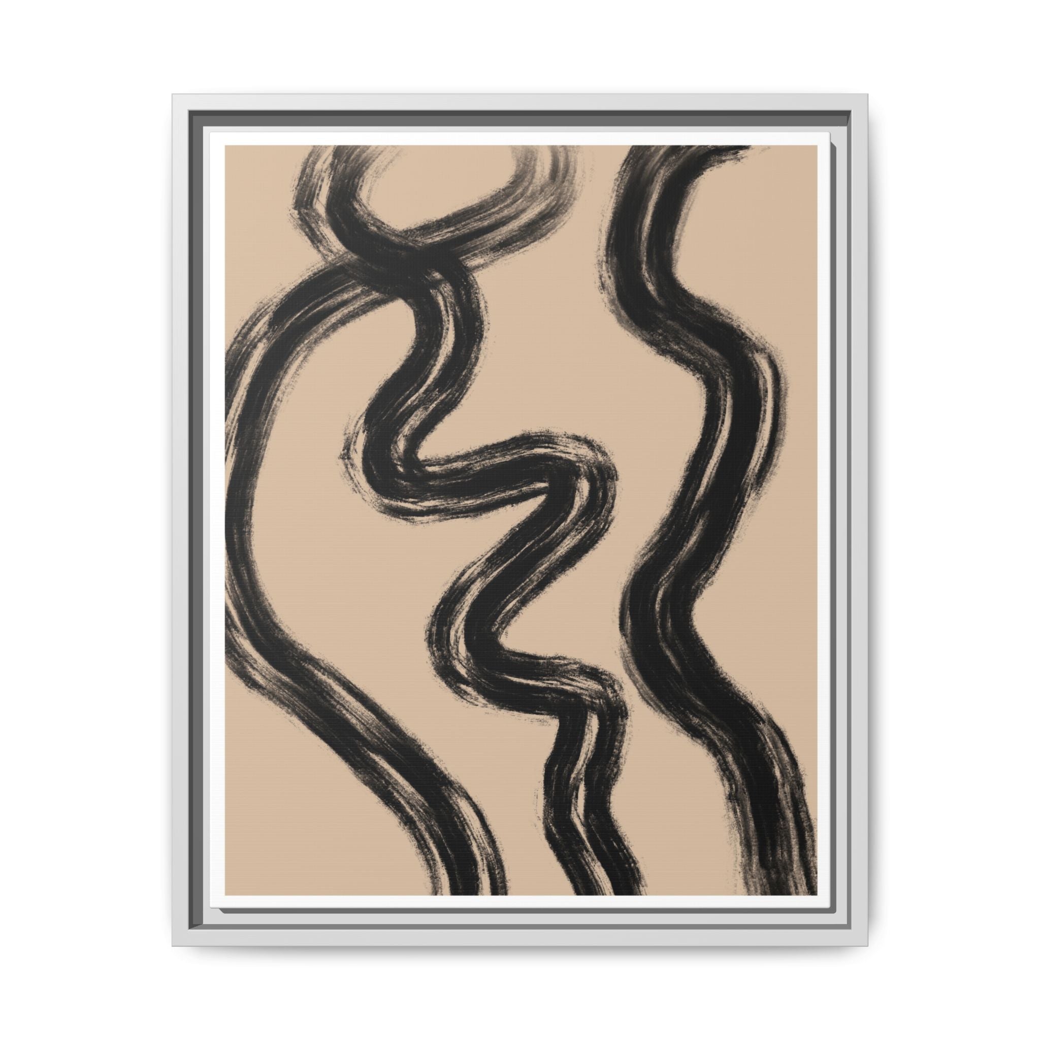 Midnight Current Lines - Framed