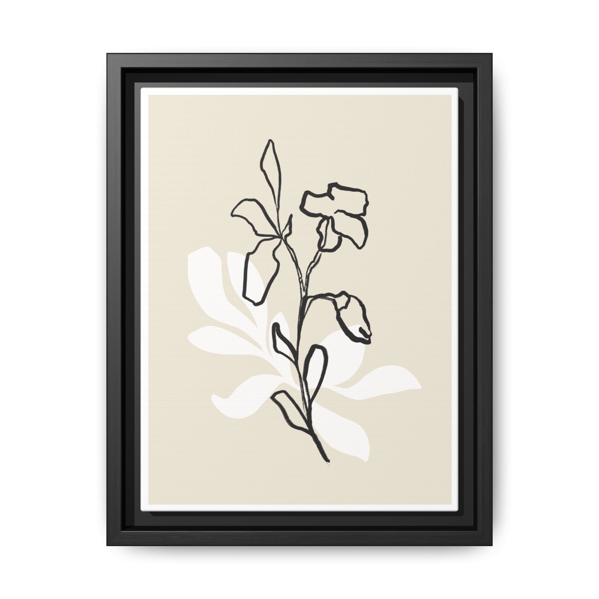Ivory Bloom Whisper Lines - Framed