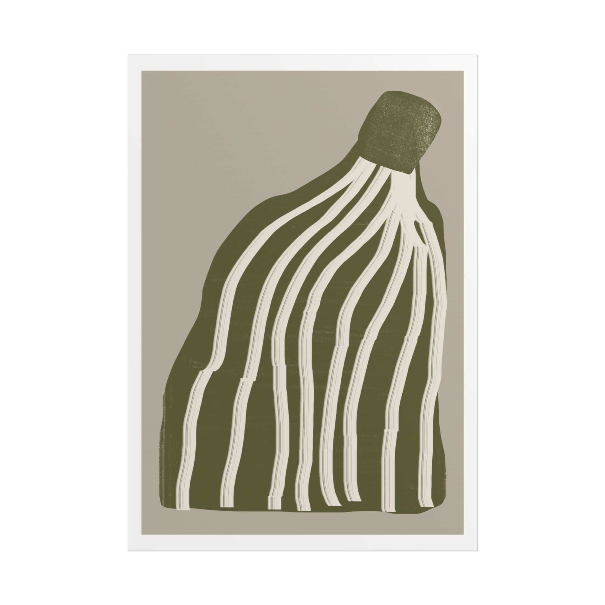 Olive Cascade Curves - Poster