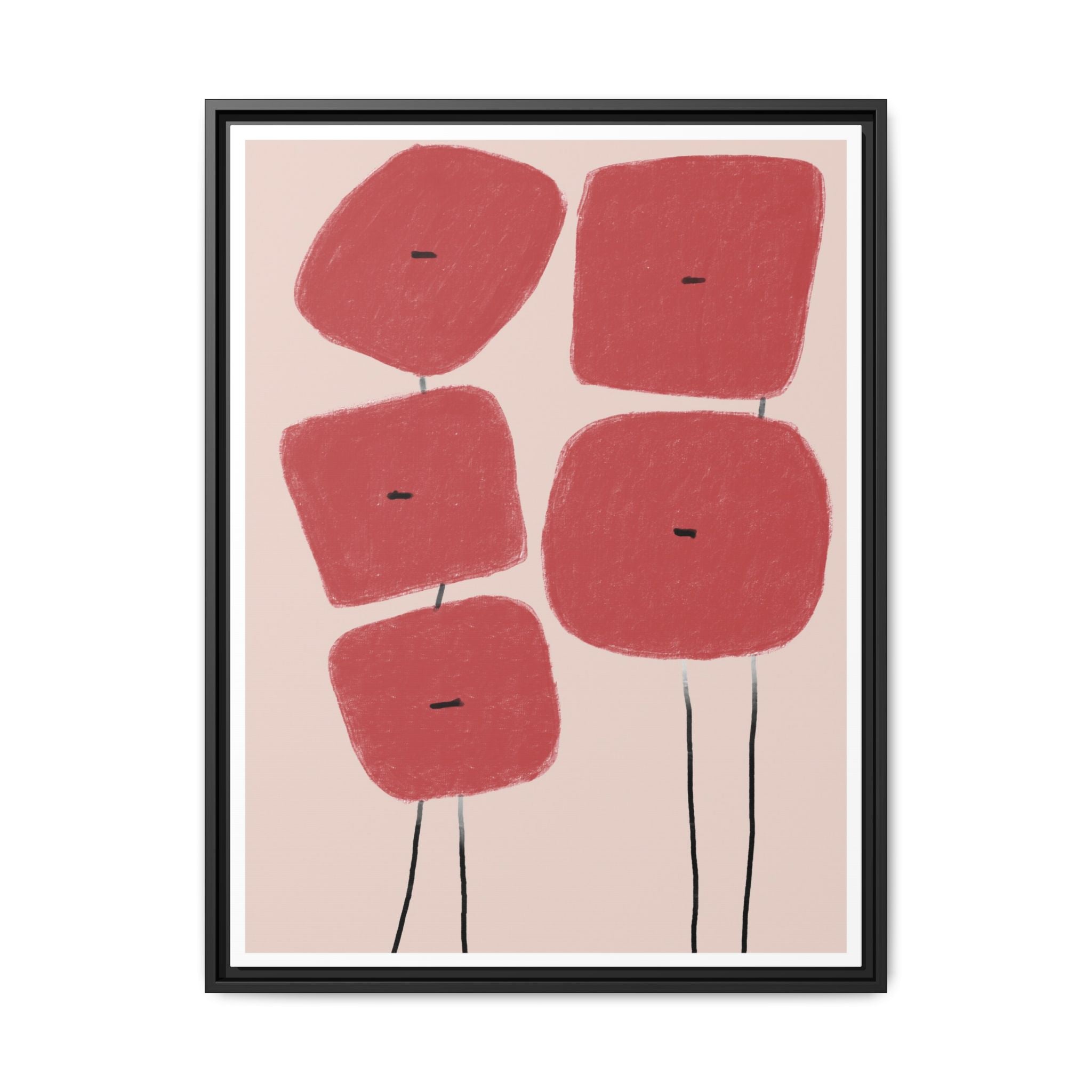 Crimson Quiet Balance - Framed