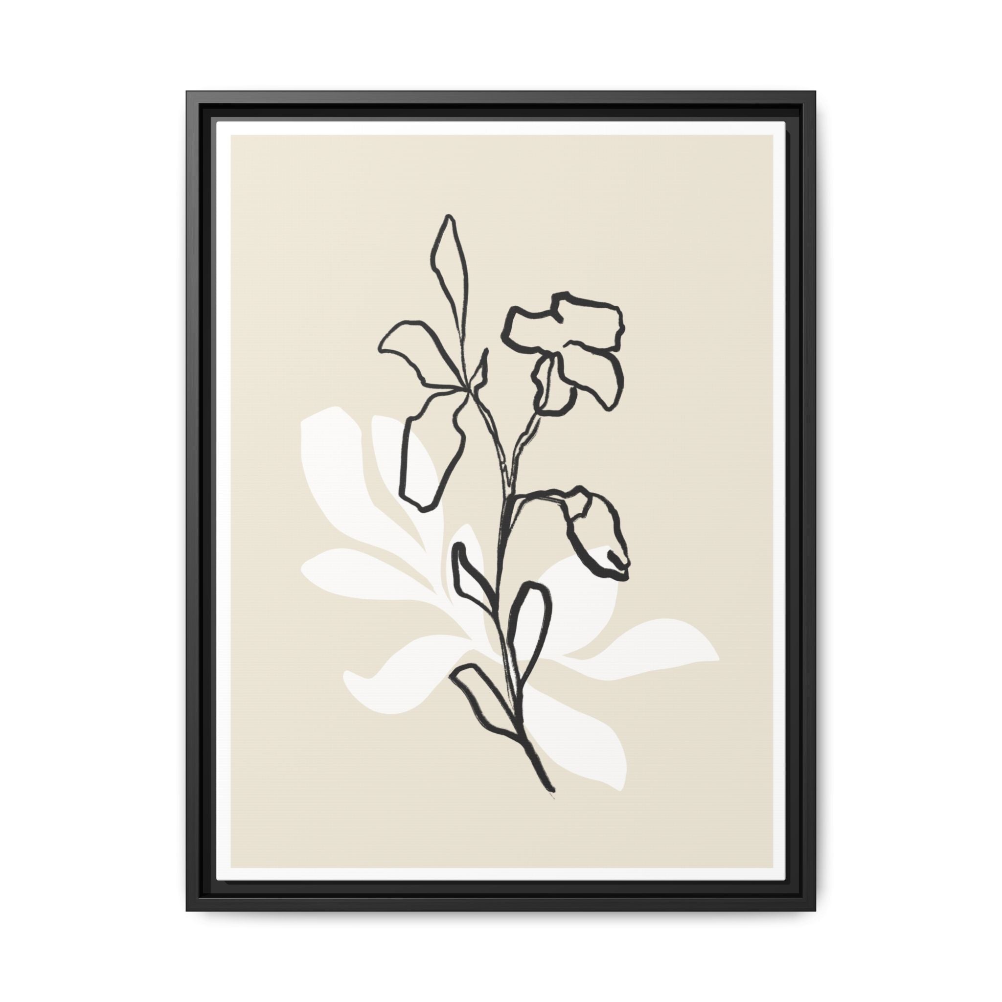 Ivory Bloom Whisper Lines - Framed