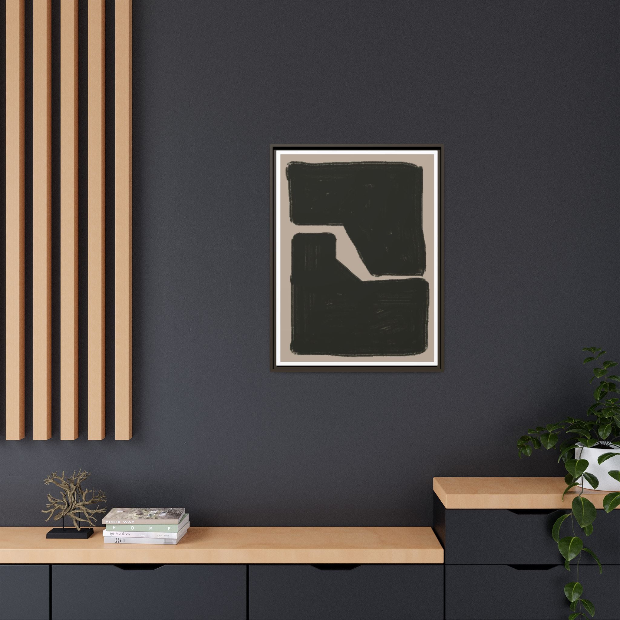 Midnight Geometry Passage - Framed